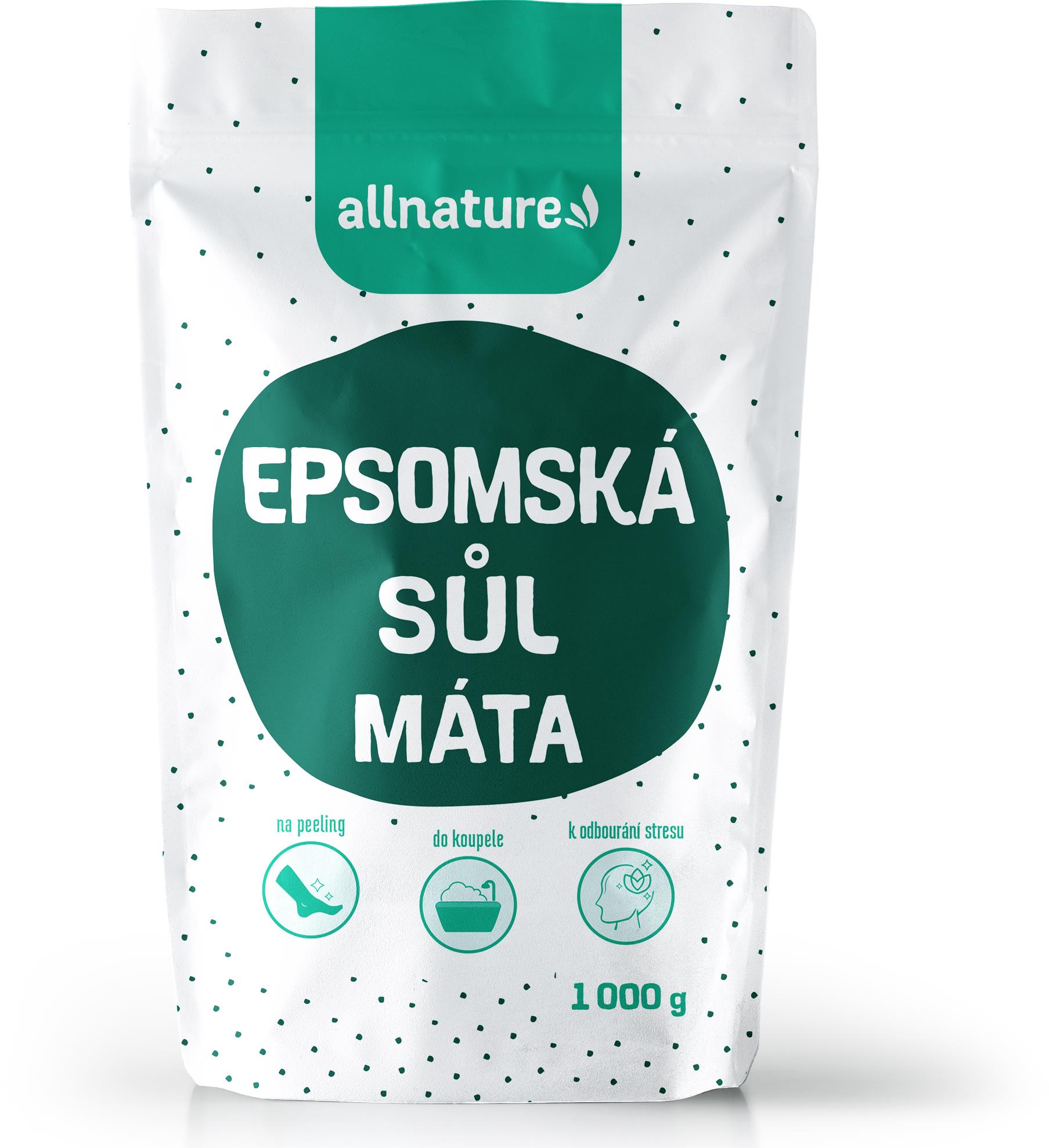 Allnature Epsomská soľ Mäta 1 kg