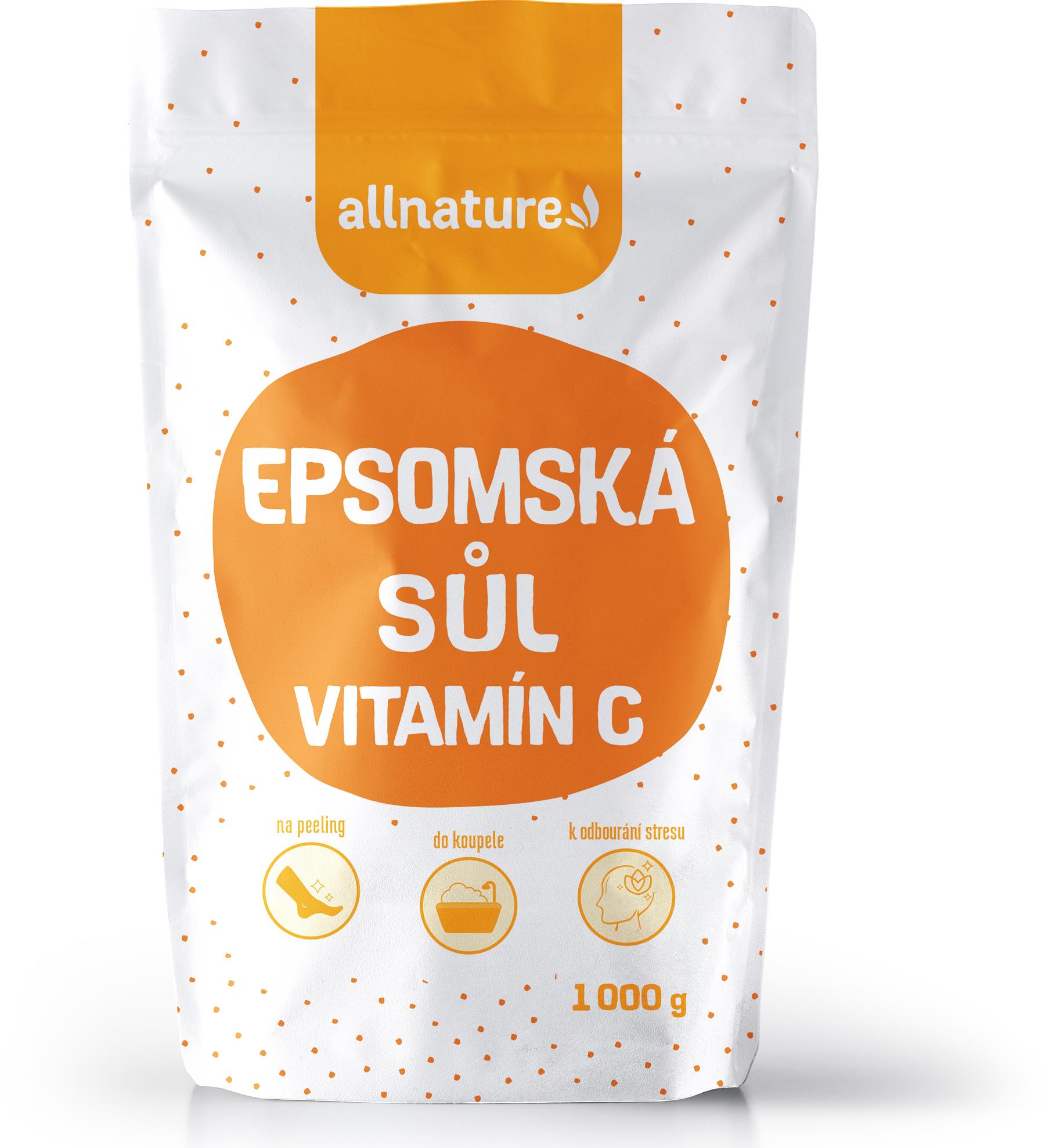 Allnature Epsomská soľ Vitamín C 1 kg