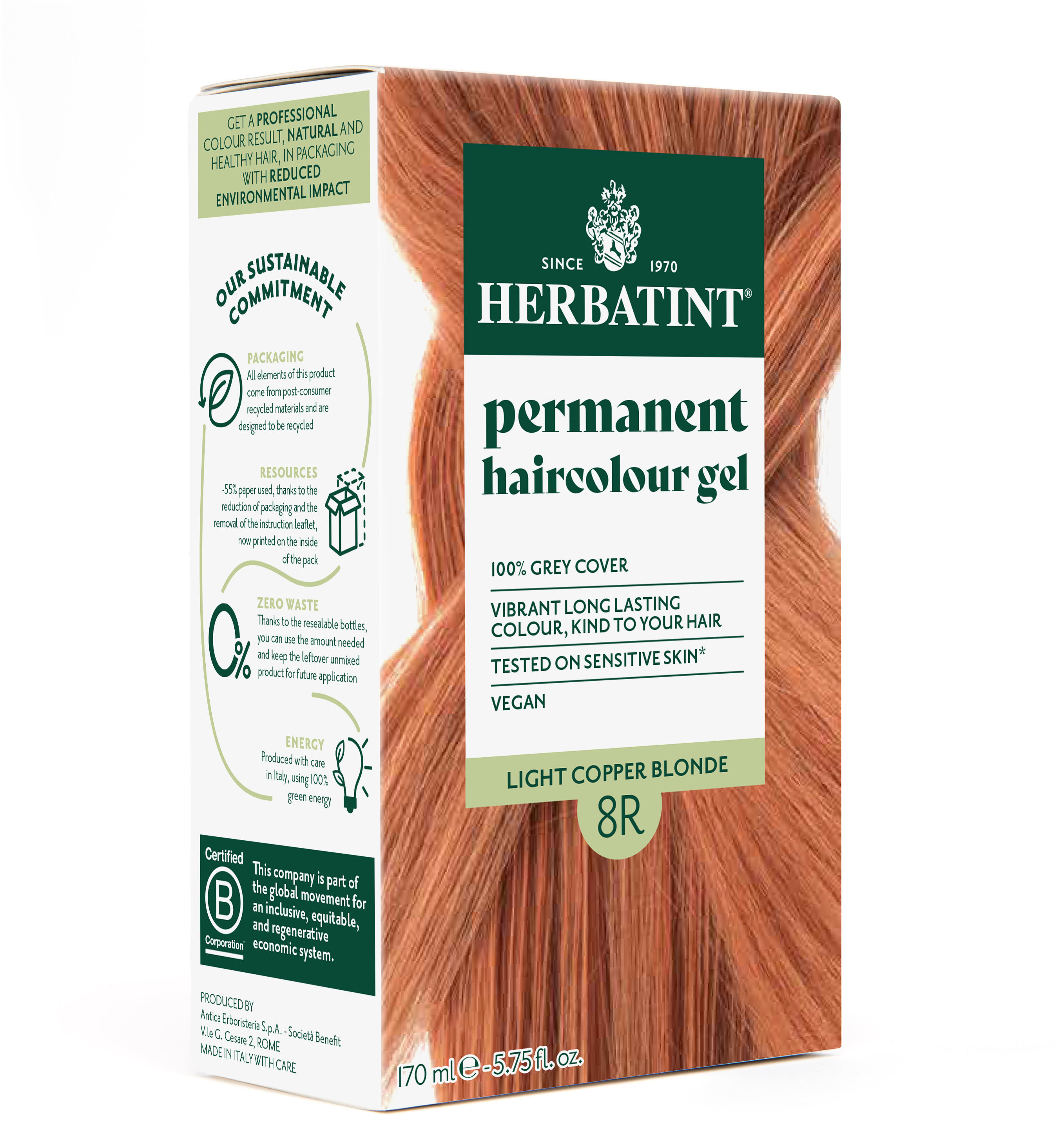 HERBATINT 8R svetlo medená blond 170 ml