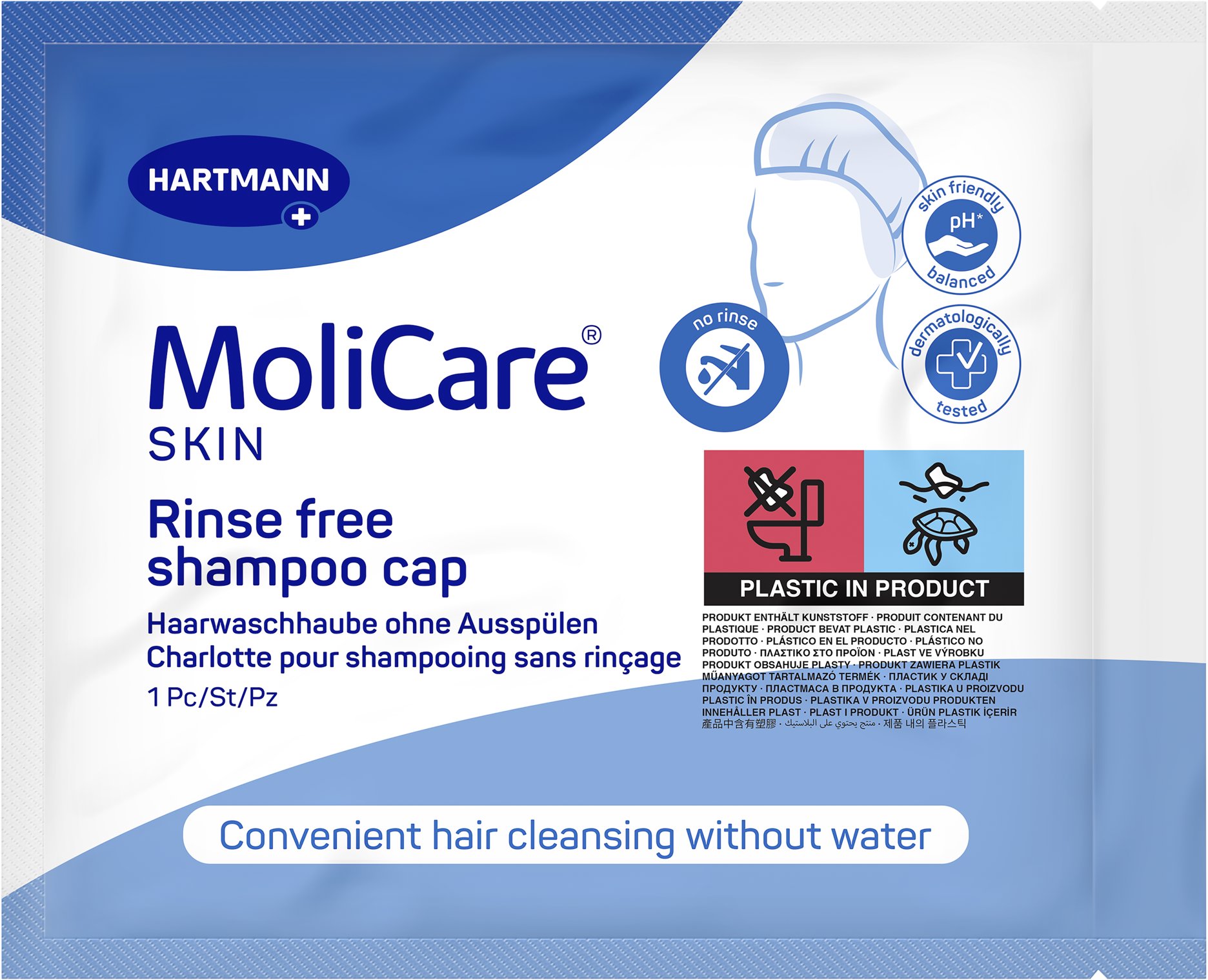 MOLICARE Skin Umývacia čiapka so šampónom a kondicionérom 1 ks