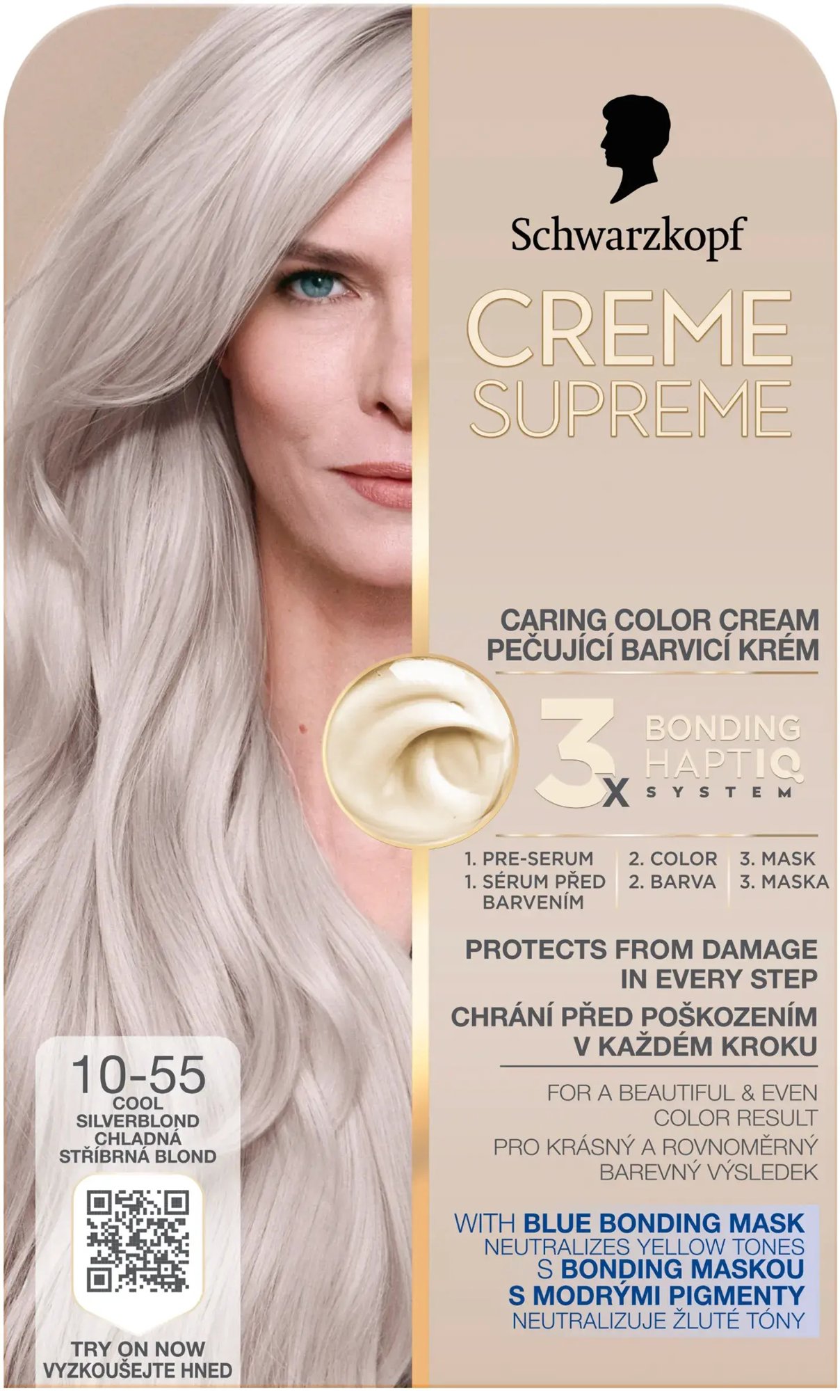 SCHWARZKOPF Creme Supreme 10-55 Chladná strieborná blond 60 ml