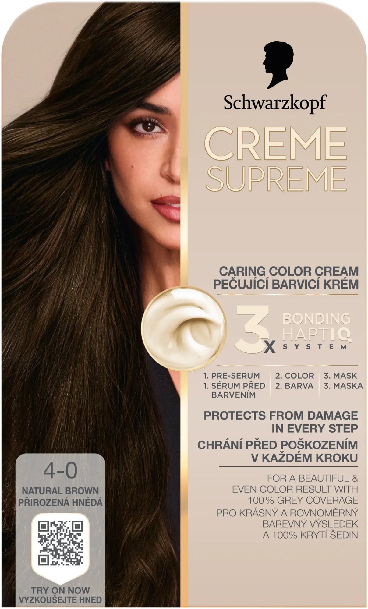SCHWARZKOPF Creme Supreme 4-0 Prirodzená hnedá 60 ml