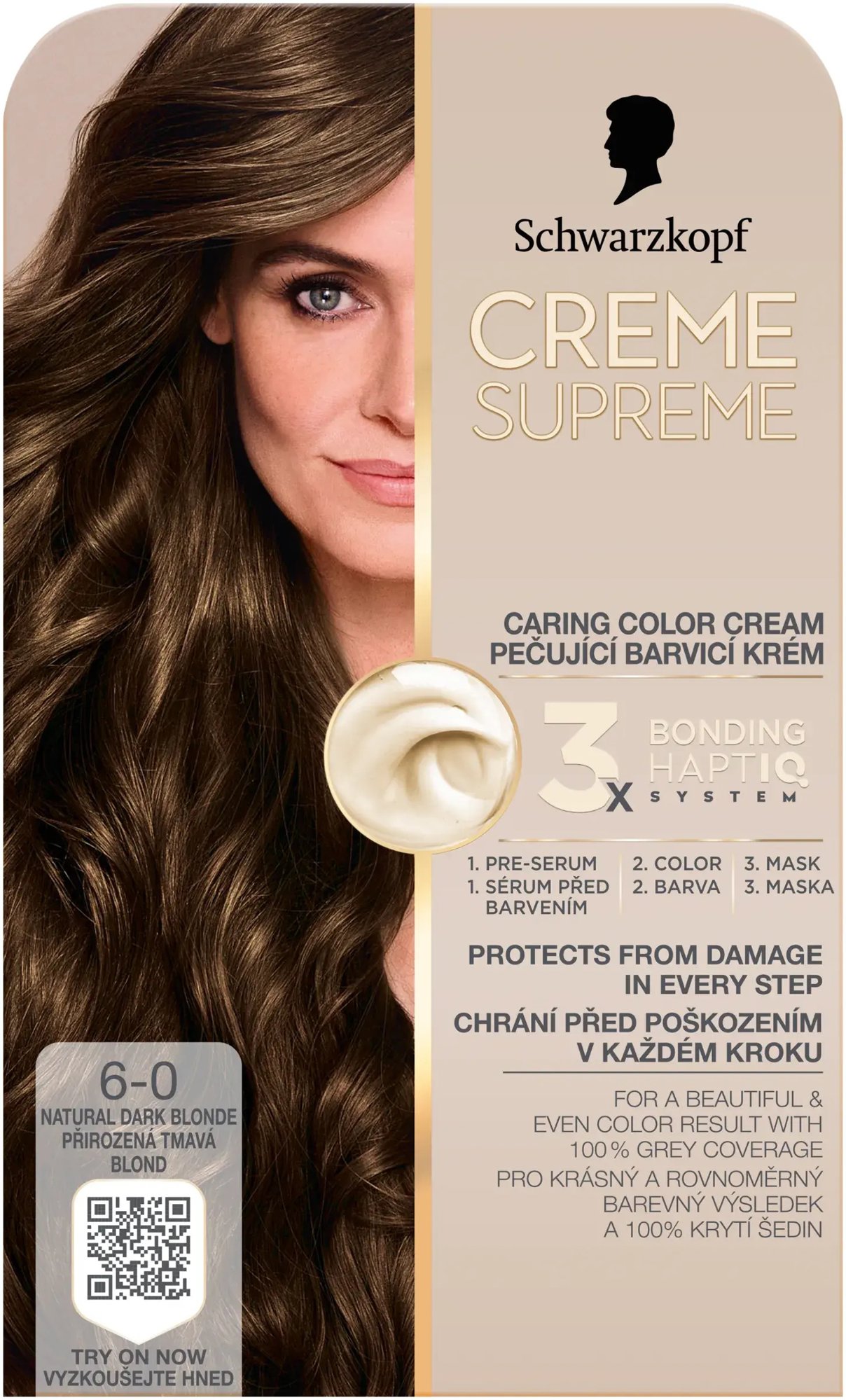 SCHWARZKOPF Creme Supreme 6-0 Prirodzená tmavá blond 60 ml