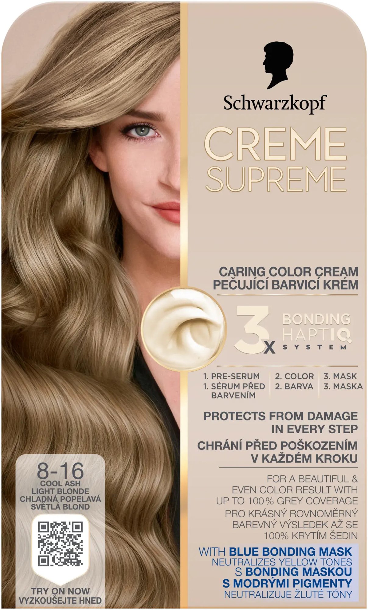 SCHWARZKOPF Creme Supreme 8-16 Chladná popolavá svetlá blond 60 ml