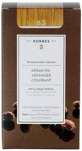 KORRES Argan Oil Advanced Colorant 8.3 Golden/Honey Light Blonde