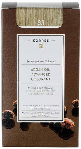 KORRES Argan Oil Advanced Colorant 8.1 Ash Light Blonde