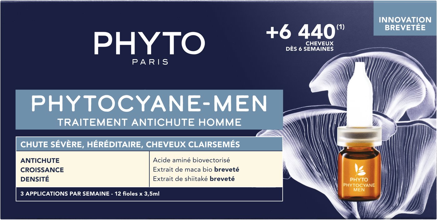 PHYTO Phytocyane Men Starostlivosť proti vypadávaniu vlasov pre mužov 12× 3,5 ml
