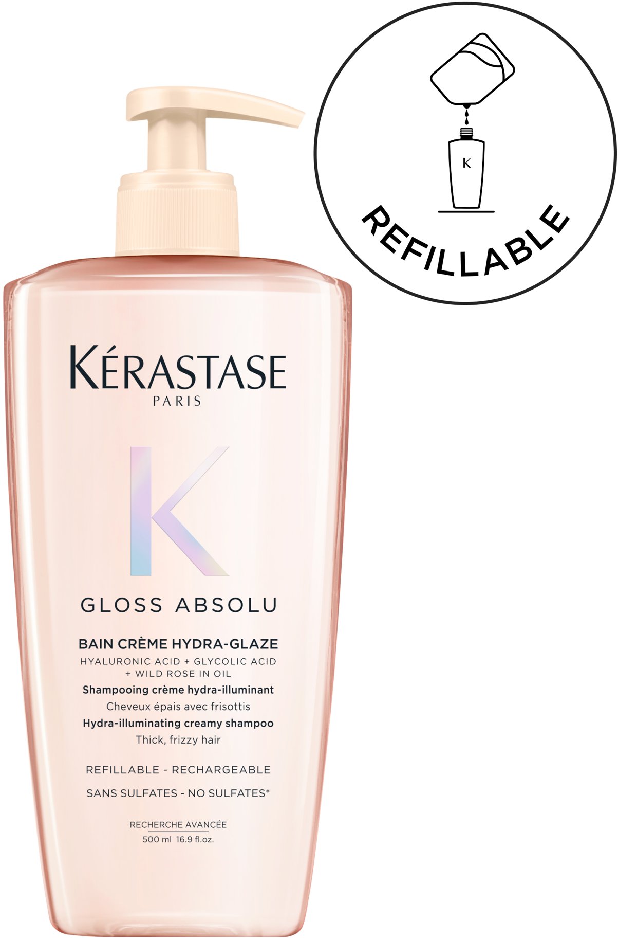 KÉRASTASE Gloss Absolu Bain Creme Hydra-Glaze Refillable Bottle 500 ml