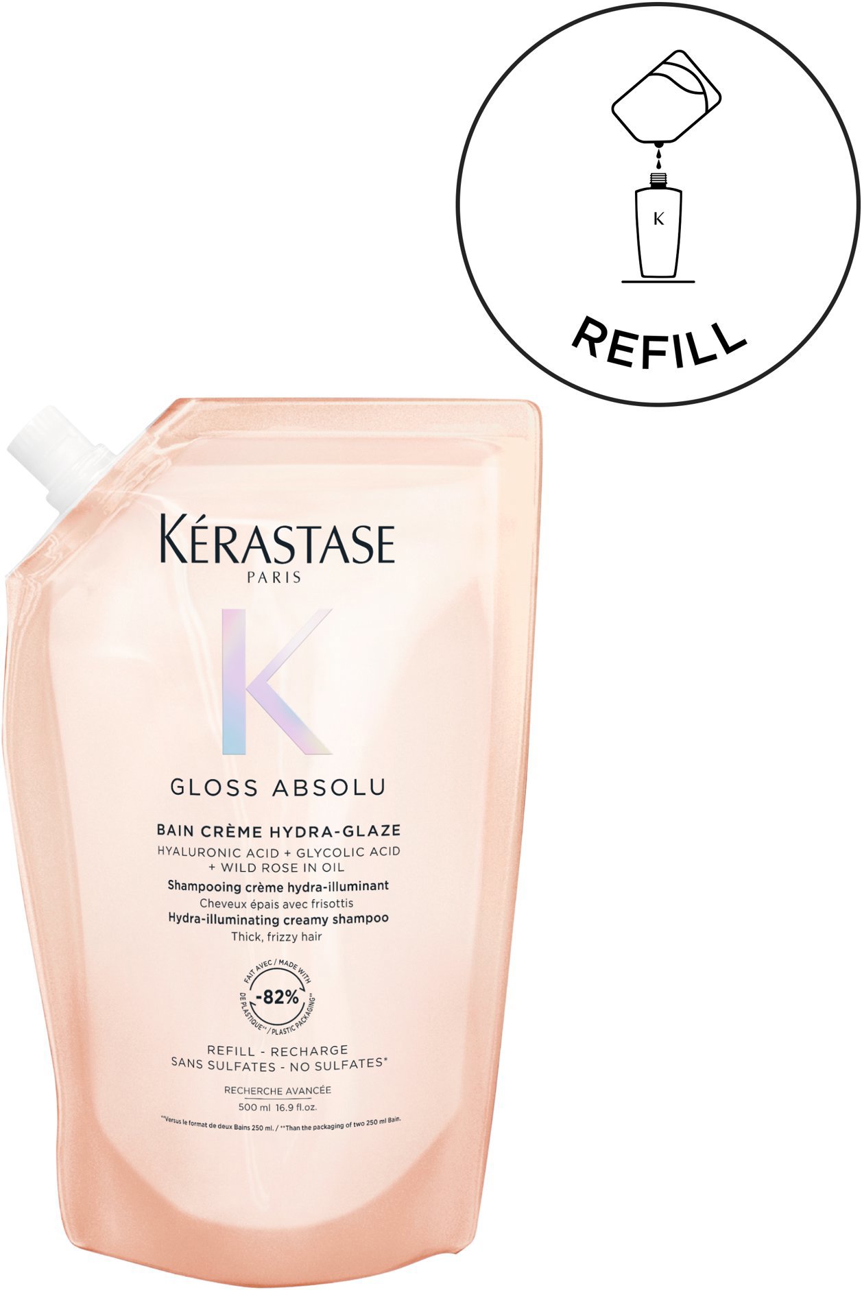 KÉRASTASE Gloss Absolu Bain Creme Hydra-Glaze Refill Pouch 500 ml