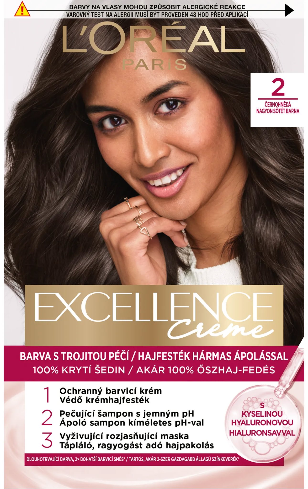 ĽORÉAL PARIS Excellence 1 Čiernohnedá, 72 ml + 48 ml + 12 ml + 60 ml