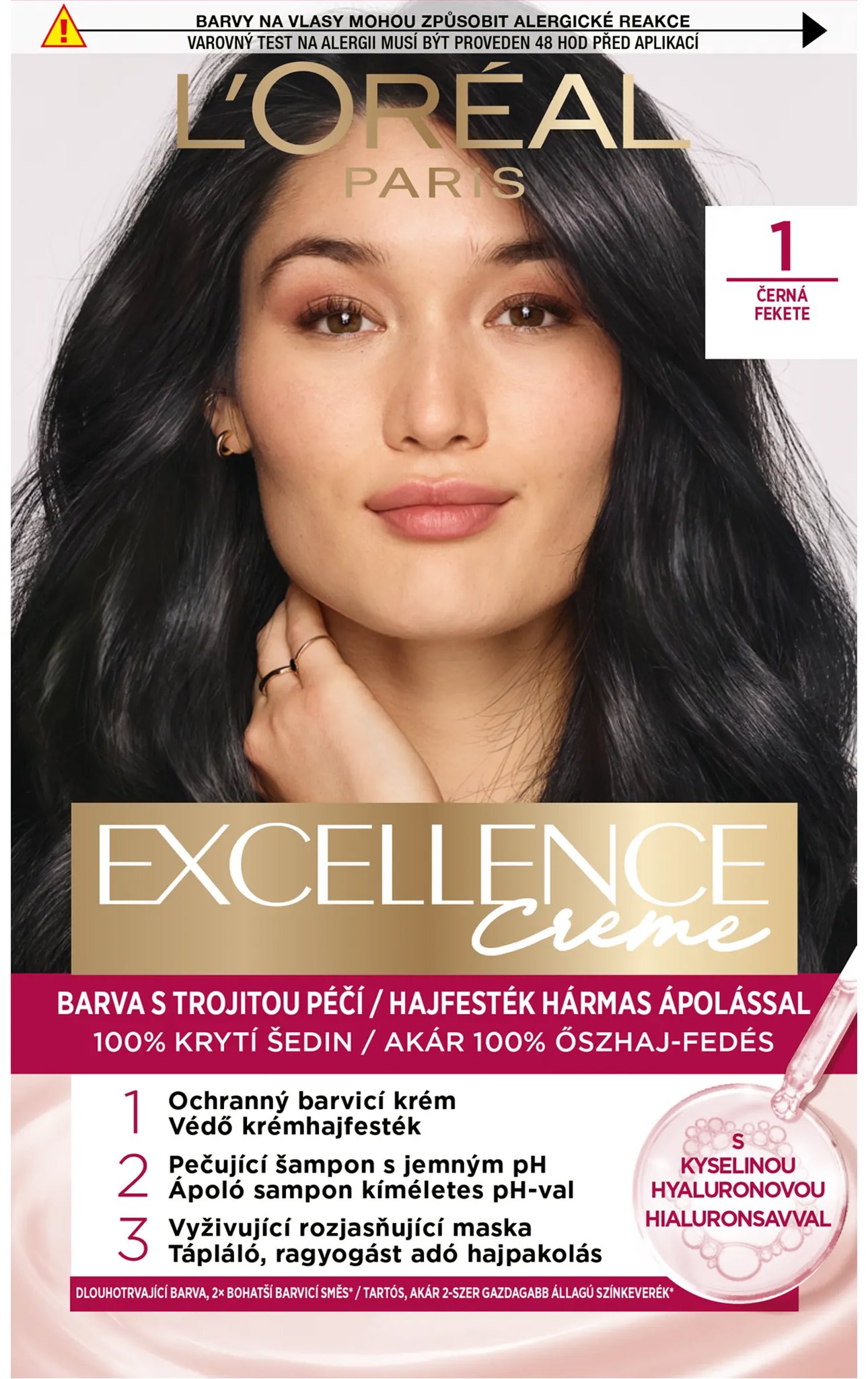 ĽORÉAL PARIS Excellence 1 Čierna, 72 ml + 48 ml + 12 ml + 60 ml