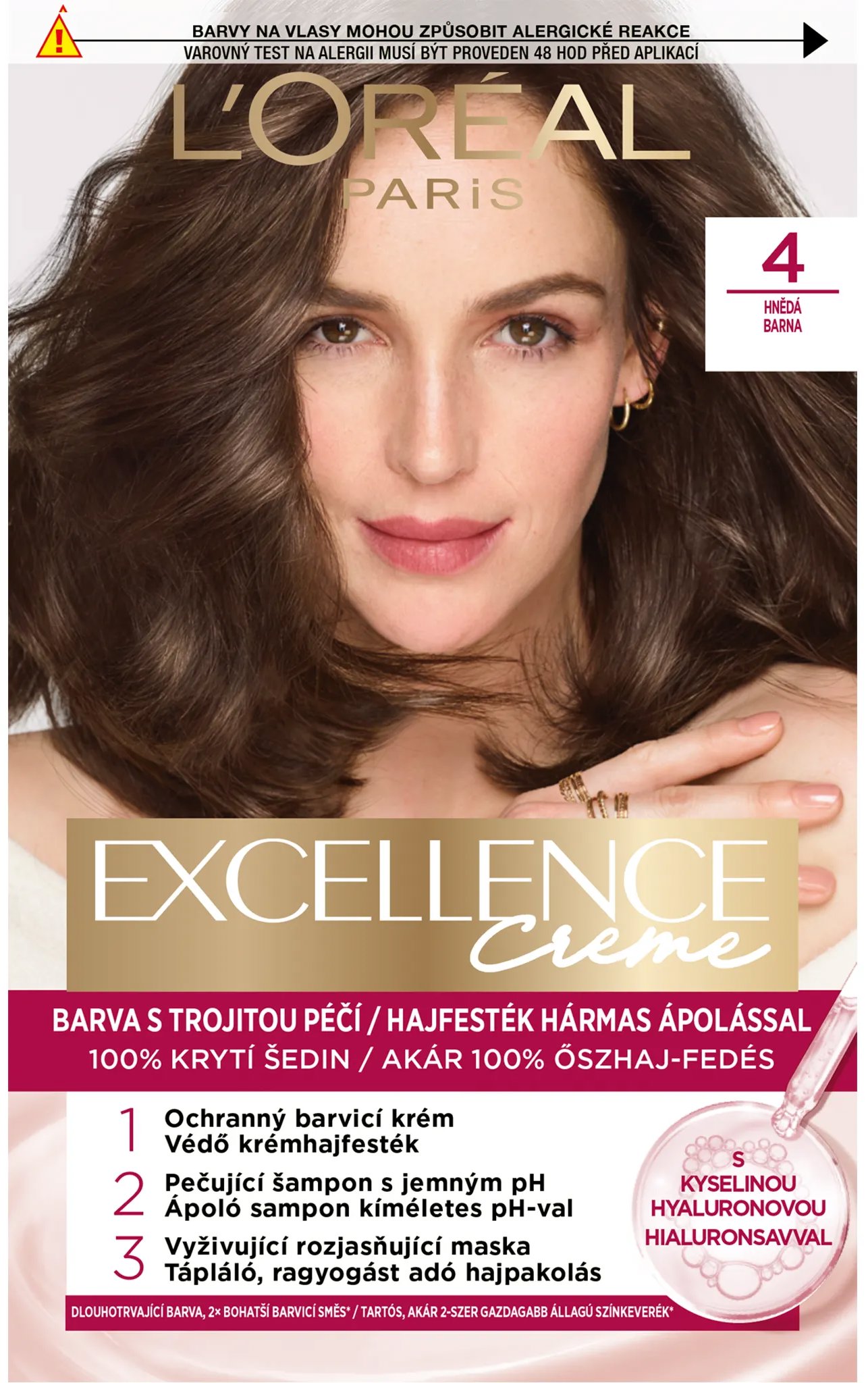 ĽORÉAL PARIS Excellence 4 Hnedá, 72 ml + 48 ml + 12 ml + 60 ml