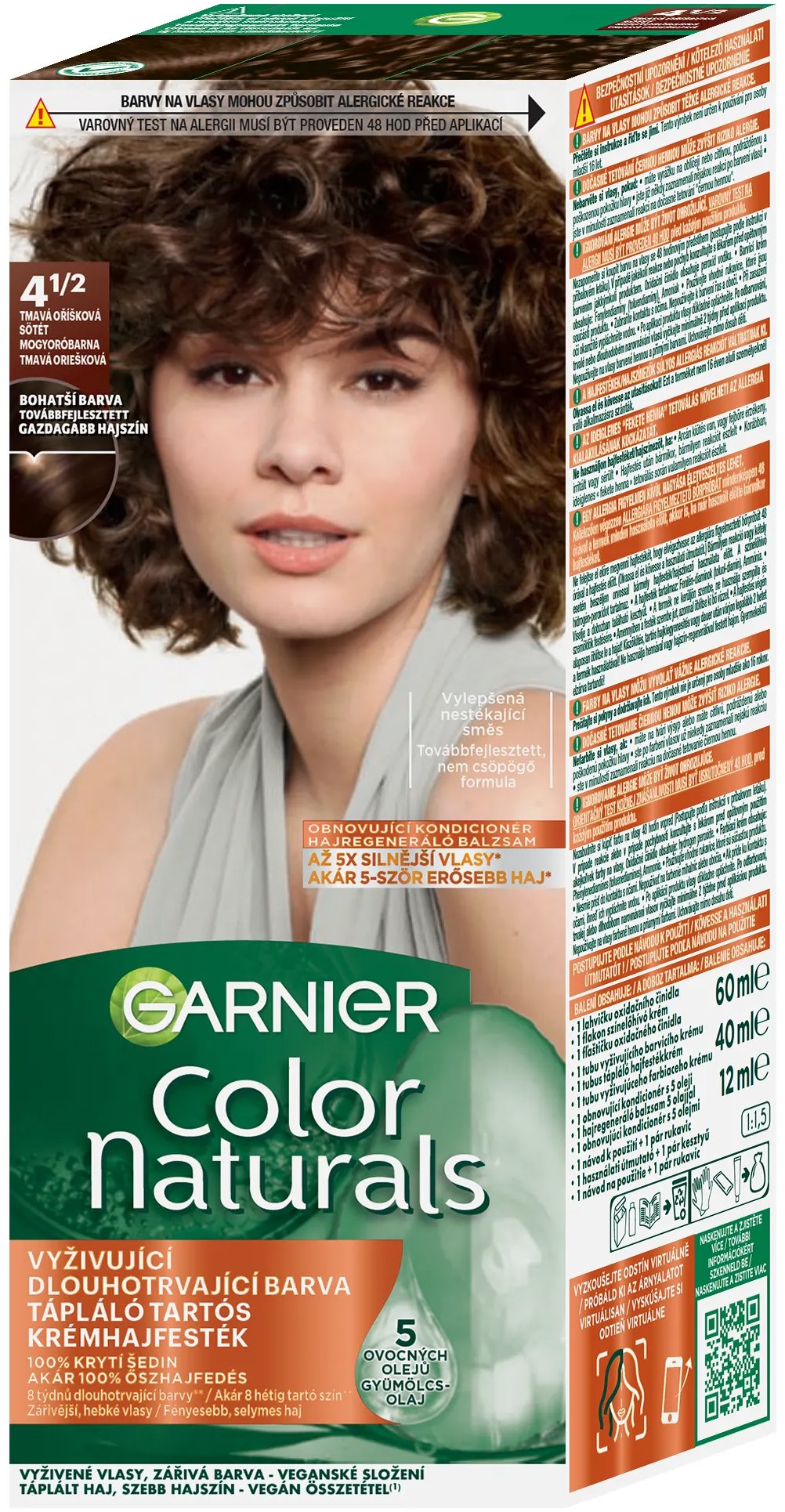 GARNIER Color Naturals 4 1/2 Tmavá oriešková, 60 ml + 40 ml + 12 ml