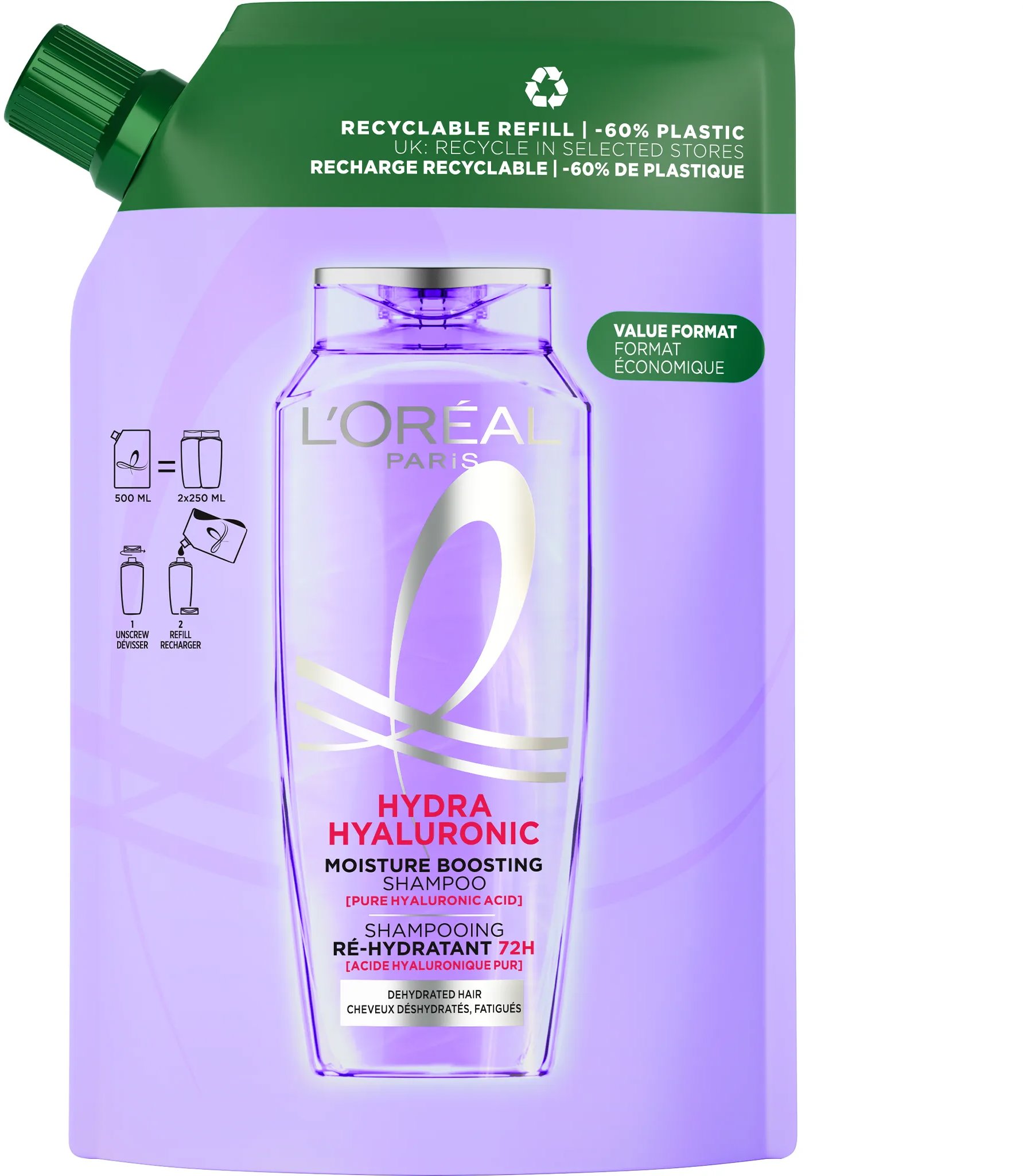 L'ORÉAL PARIS Elseve Hyaluron Plump náhradná náplň 500 ml