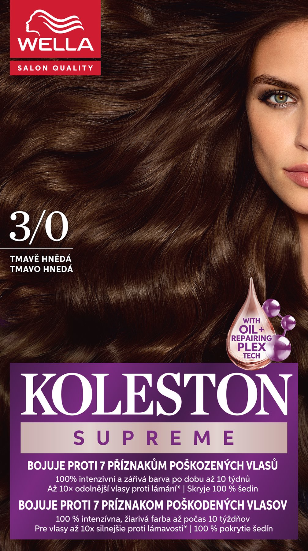 WELLA Koleston Kit 3/0 tmavo hnedá 172 ml