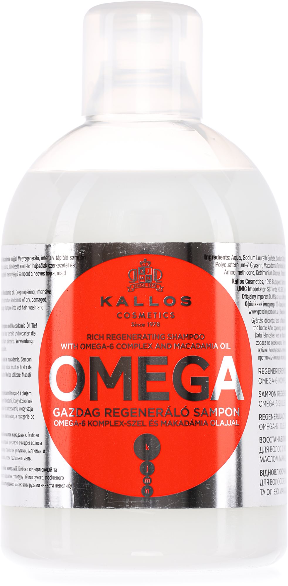 KALLOS KJMN Omega Shampoo 1000 ml