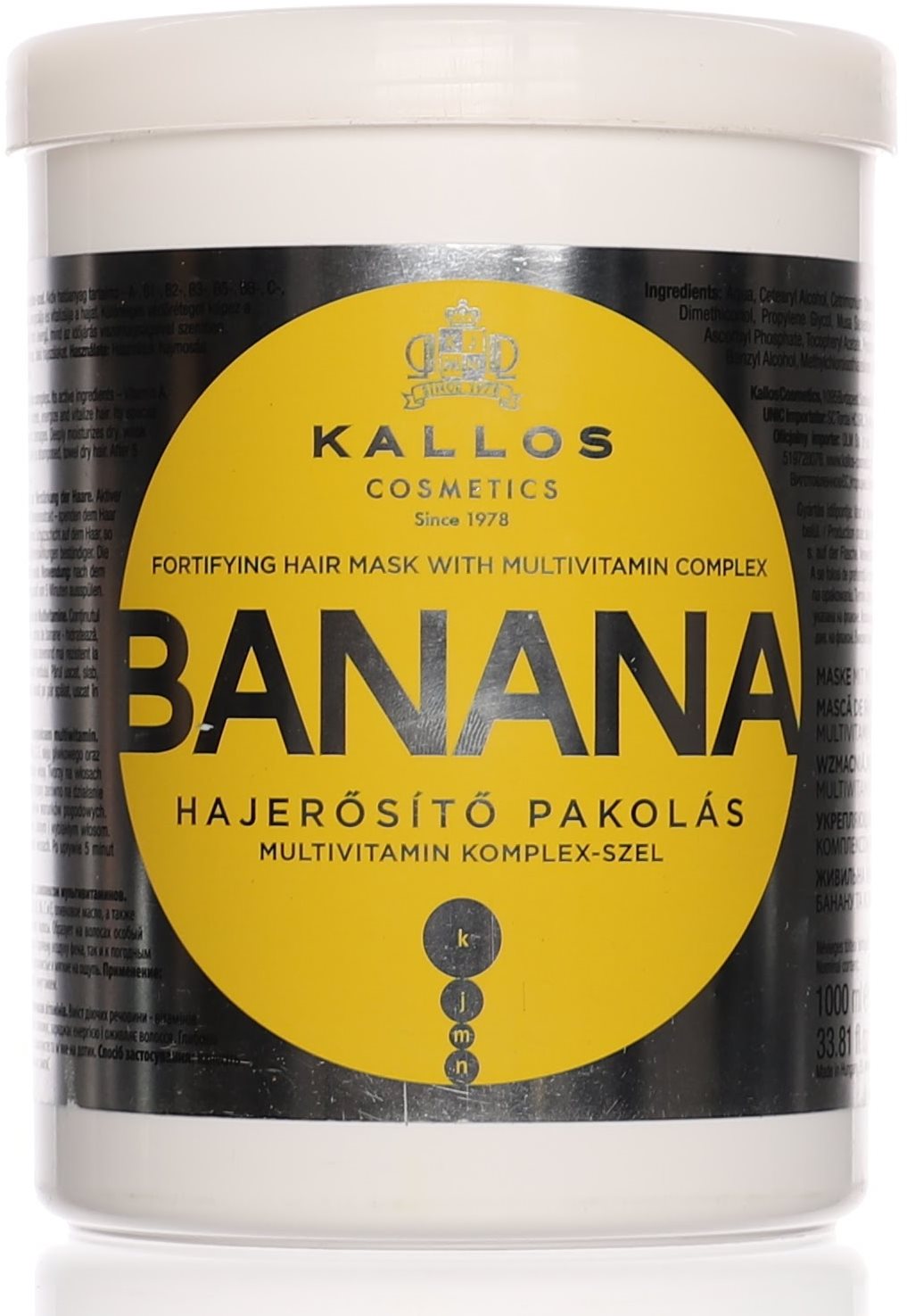 KALLOS KJMN Banana Fortifying Mask 1000 ml