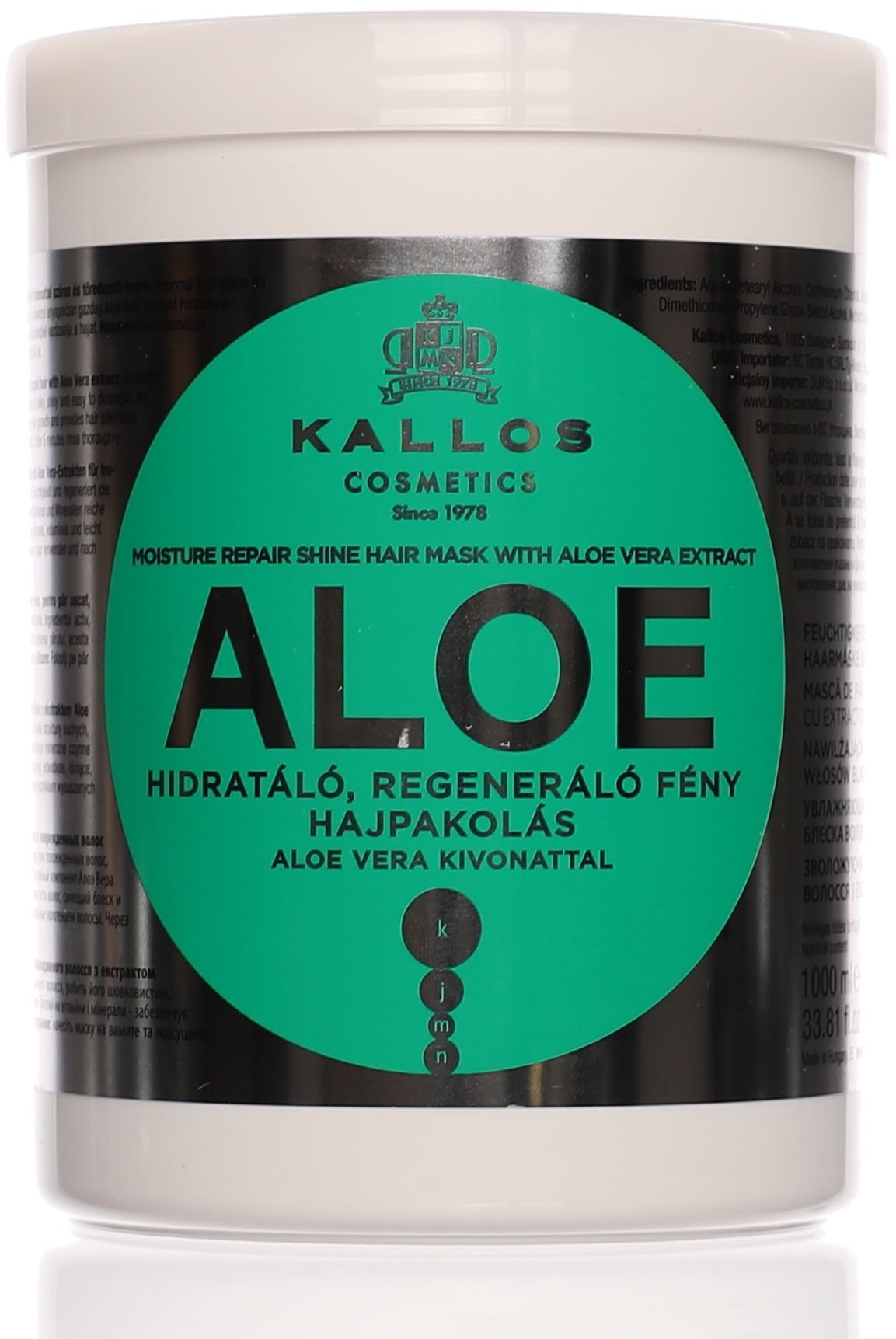 KALLOS Aloe Vera Moisture Repair Shine Hair Mask 1000 ml