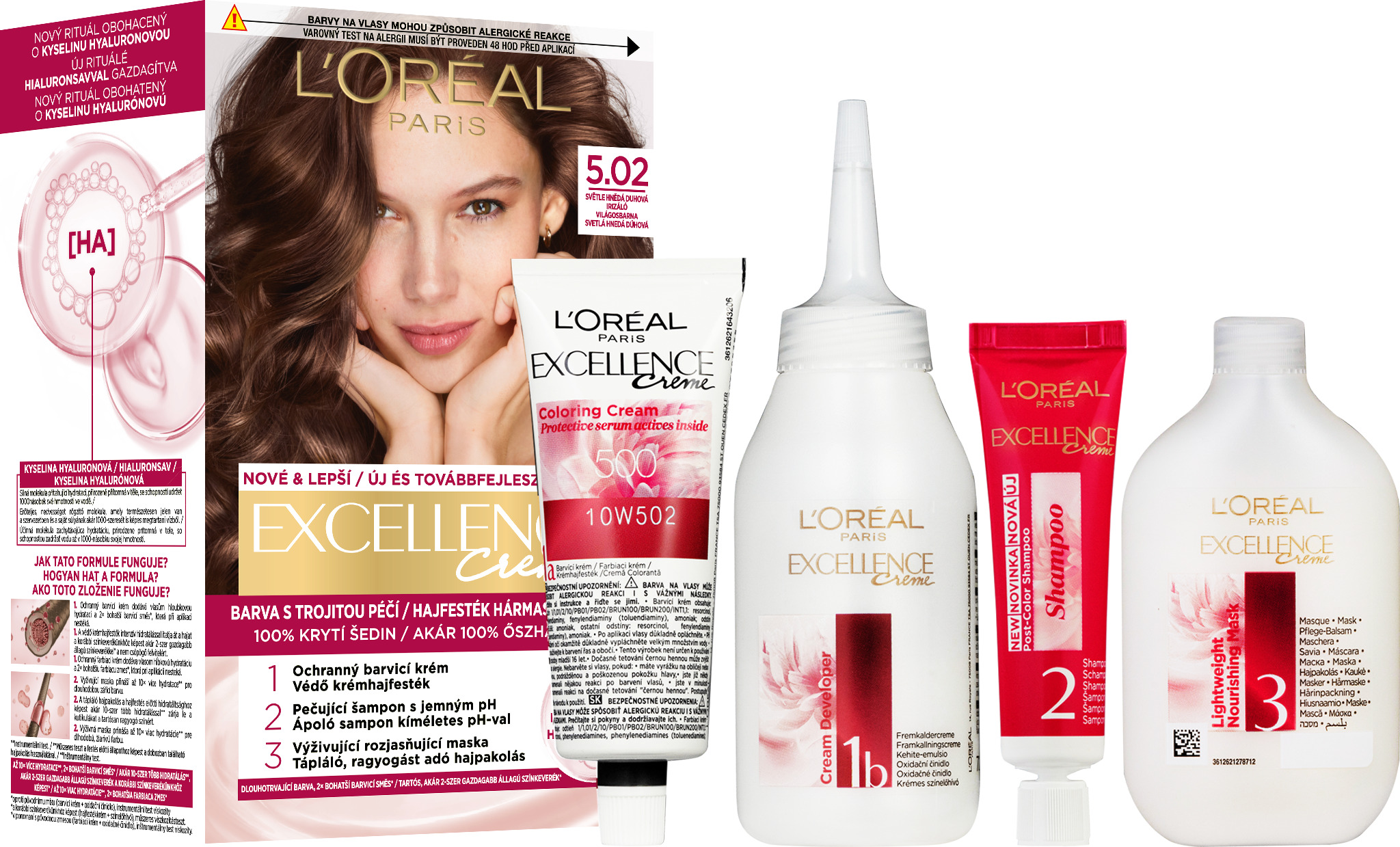 ĽORÉAL PARIS Excellence 5.02 Svetlá hnedá dúhová 192 ml