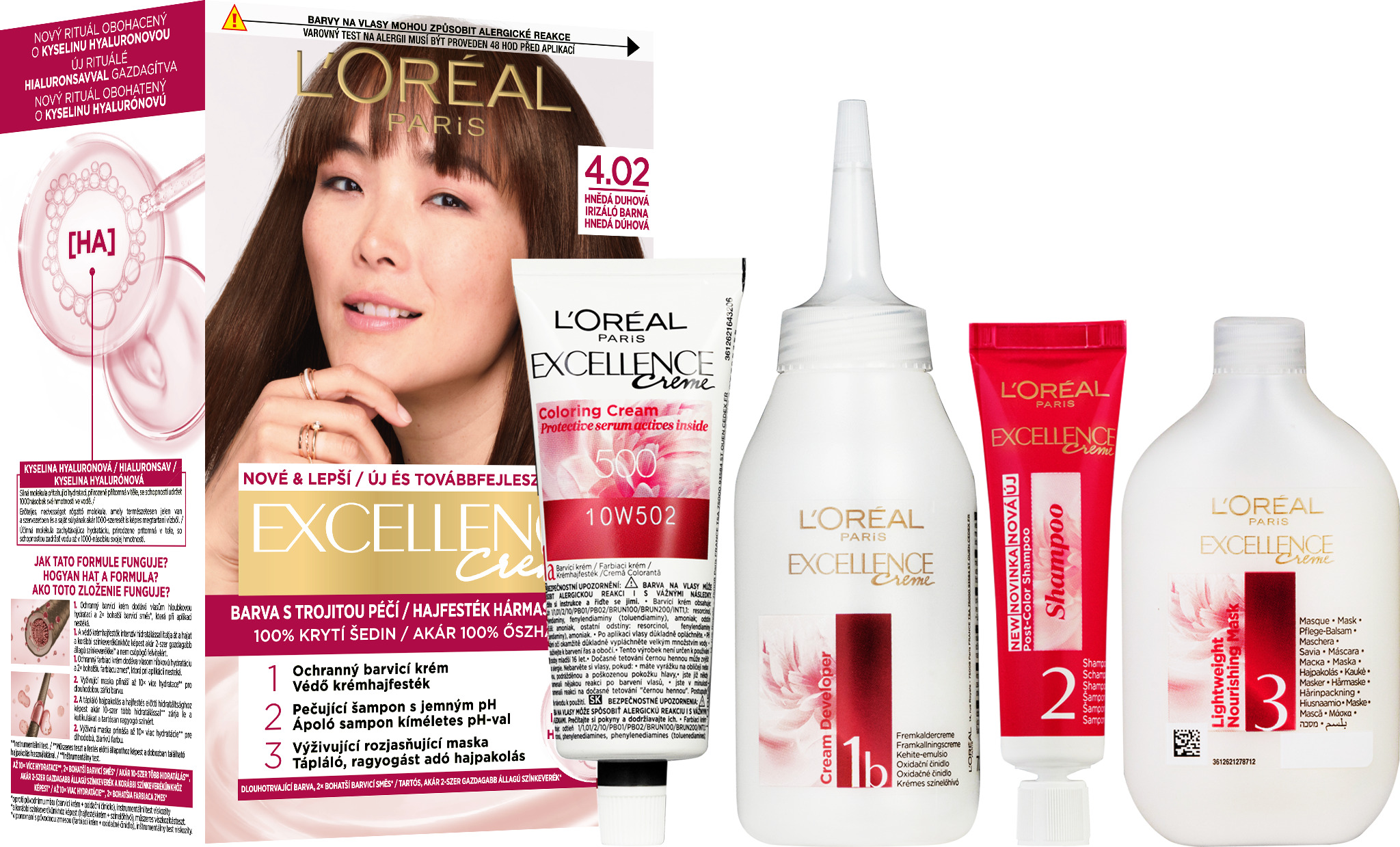 ĽORÉAL PARIS Excellence 4.02 Hnedá dúhová 192 ml