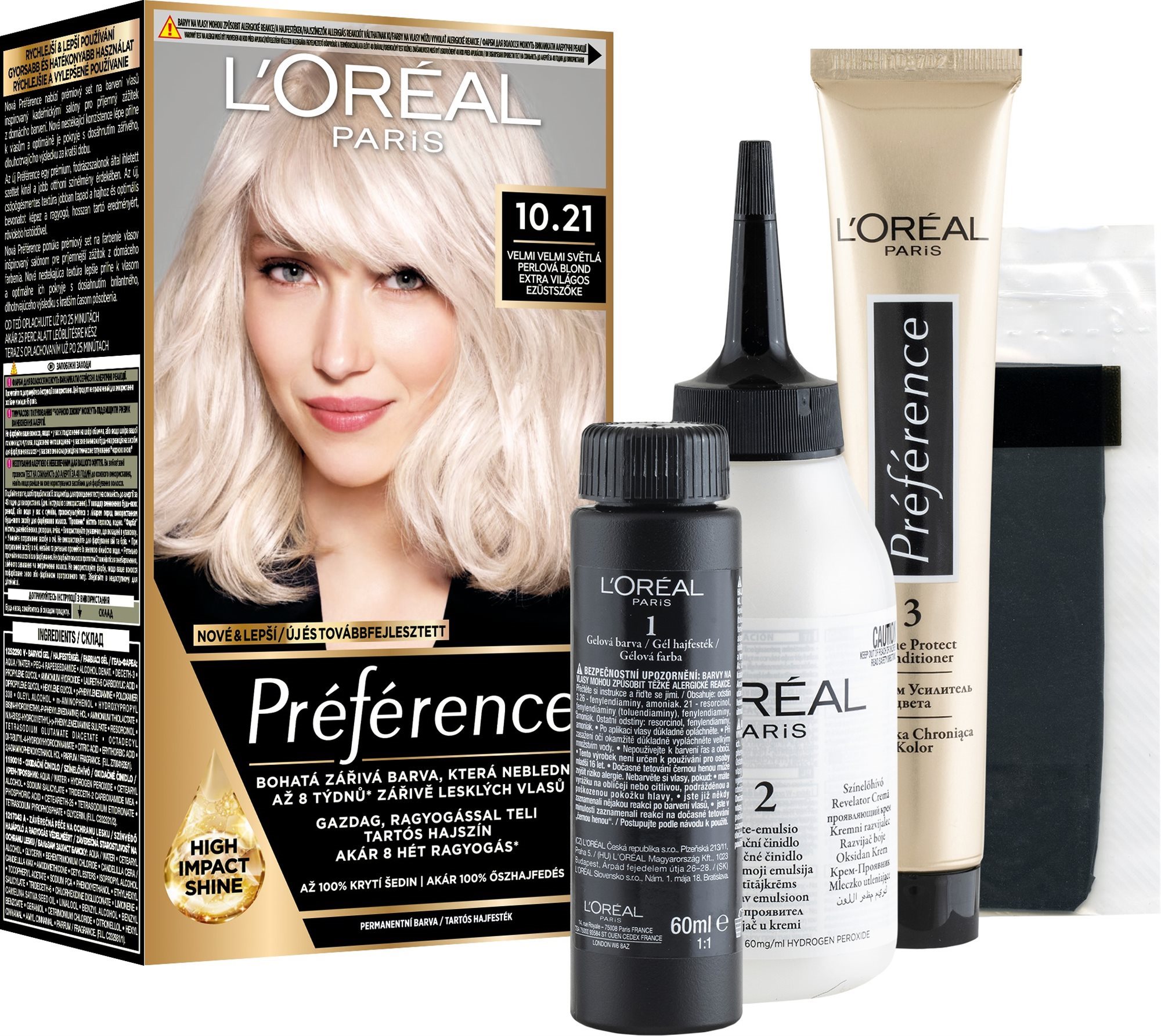 ĽORÉAL PARIS Préférence 10.21 Stockholm Svetlá perlová blond 174 ml