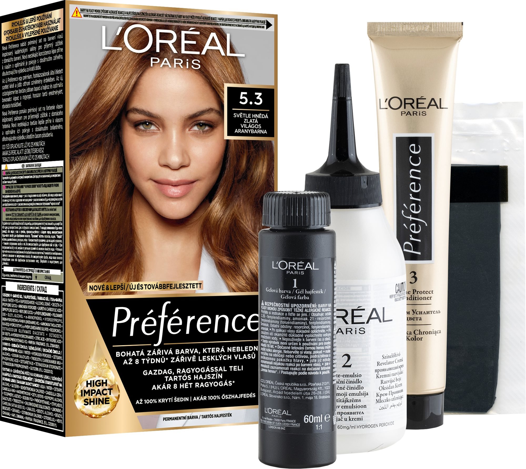 ĽORÉAL PARIS Préférence 5.3. Virginia Svetlá hnedá zlatá 174 ml