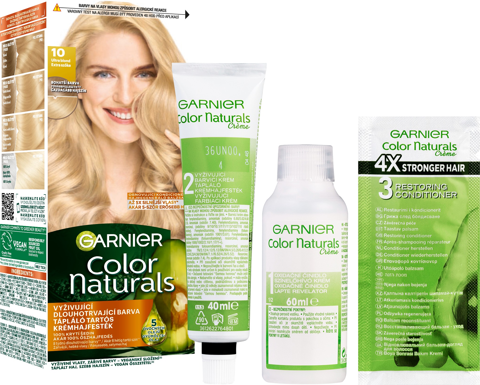 Garnier Color Naturals permanentná farba na vlasy 10 Ultra blond, 60 + 40 + 12 ml