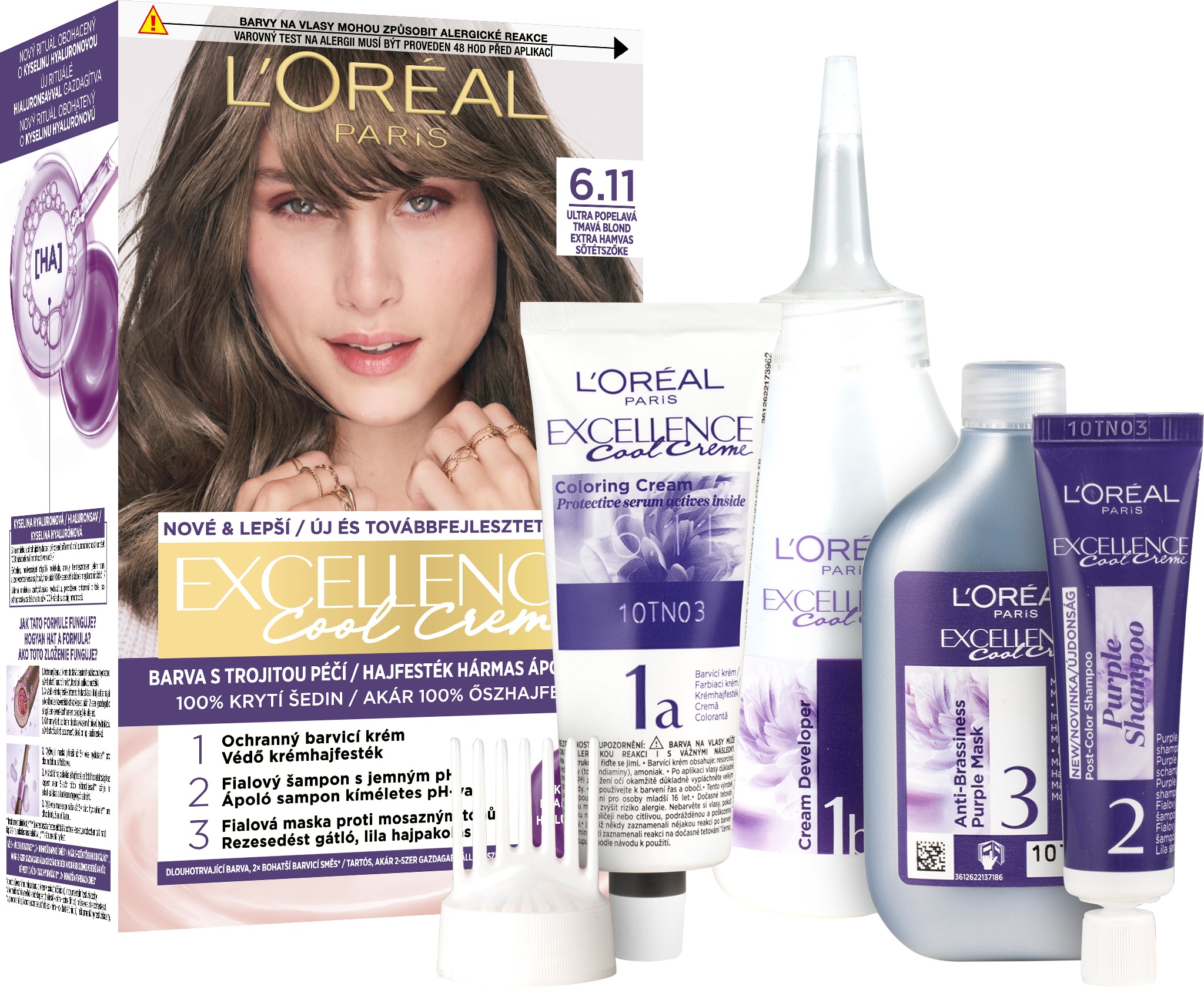 ĽORÉAL PARIS Excellence Cool Creme 6.11 Ultra popolavá tmavá blond