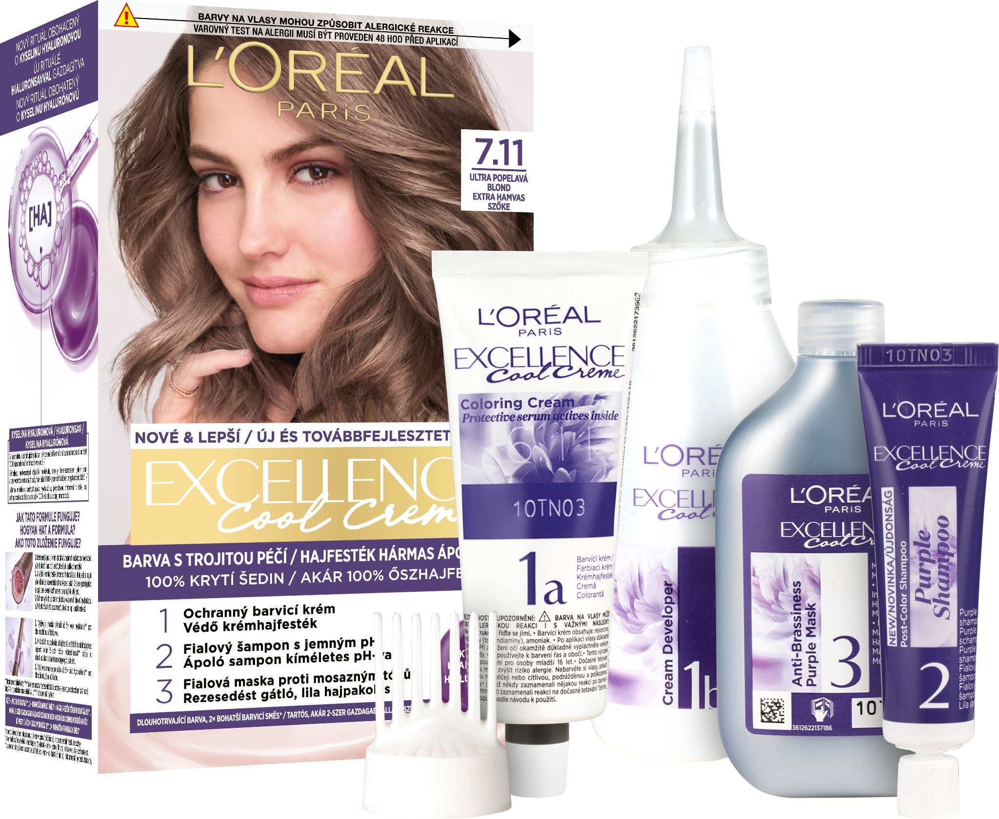 ĽORÉAL PARIS Excellence Cool Creme 7.11, ultra popolavá blond