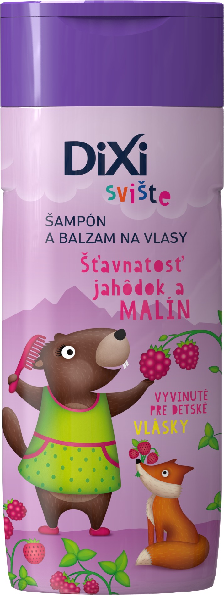DIXI Šampón a balzam Svište šťavnatosť jahôdok a malín 250 ml