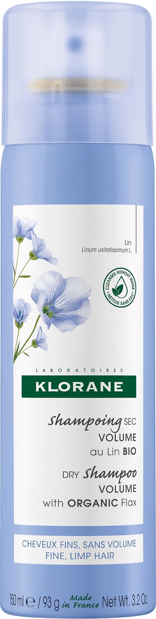 KLORANE Suchý šampón s BIO ľanom – Volume 150 ml
