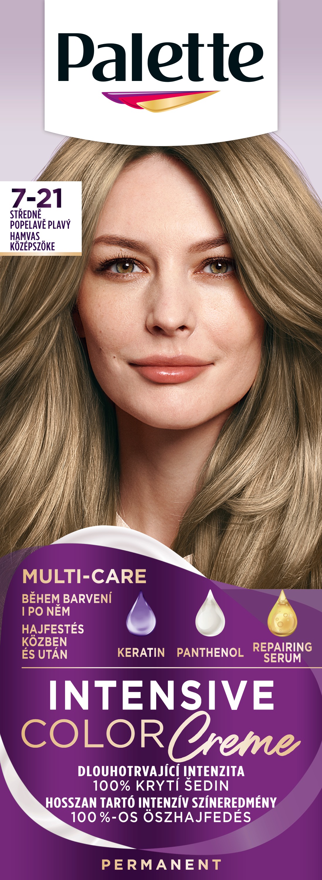 SCHWARZKOPF PALETTE Intensive Color Creme 7-21 Stredno-popolová plavá 50 ml