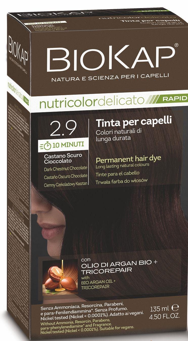 BIOKAP Delicato Rapid Farba na vlasy – 2.9 Tmavá čokoládovo-gaštanová 135 ml