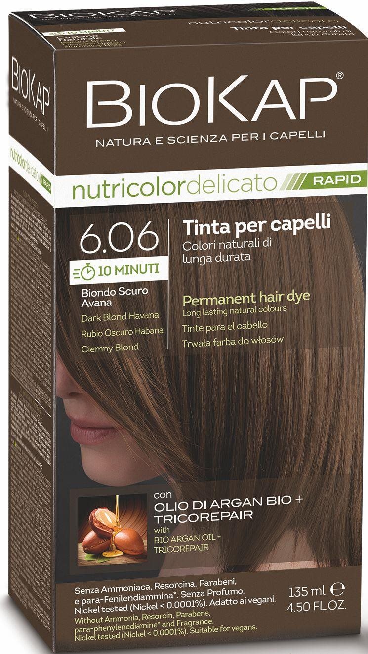 BIOKAP Delicato Rapid Farba na vlasy – 6.06 Tmavá blond Havana 135 ml