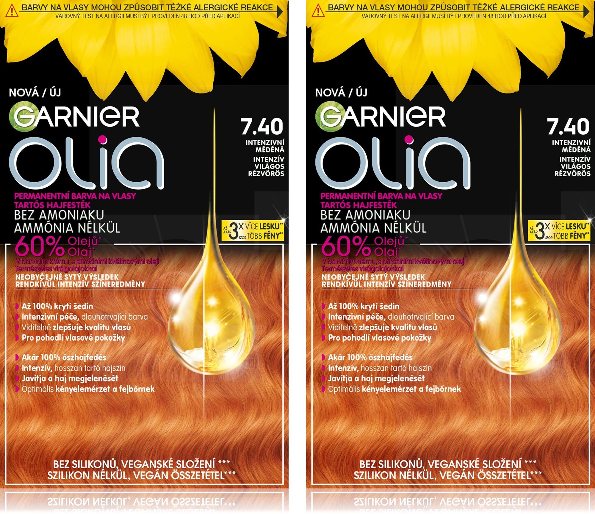 GARNIER Olia 7.40 Intenzívna medená 2× 174 ml