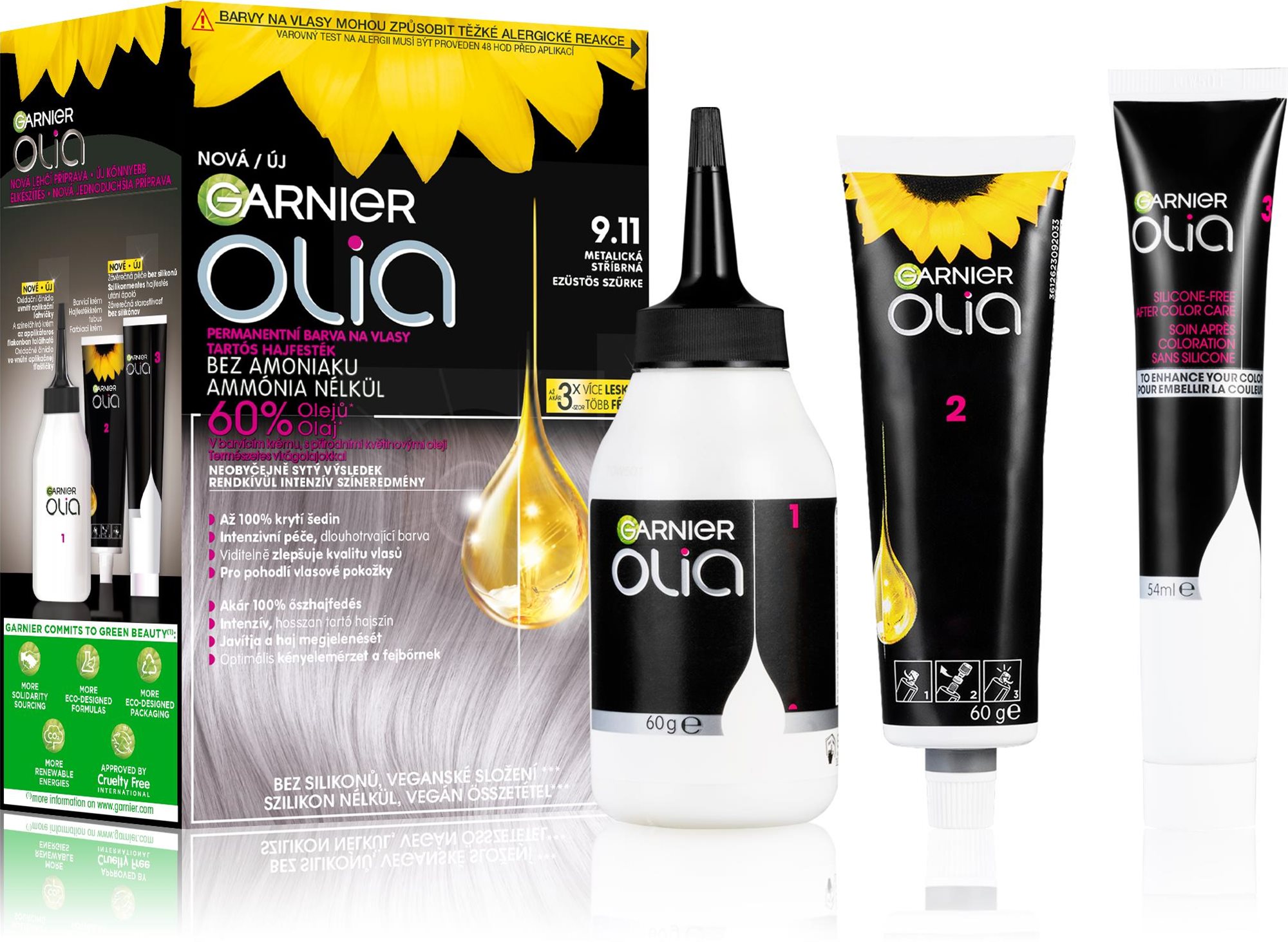 GARNIER Olia 9.11 Metalická strieborná