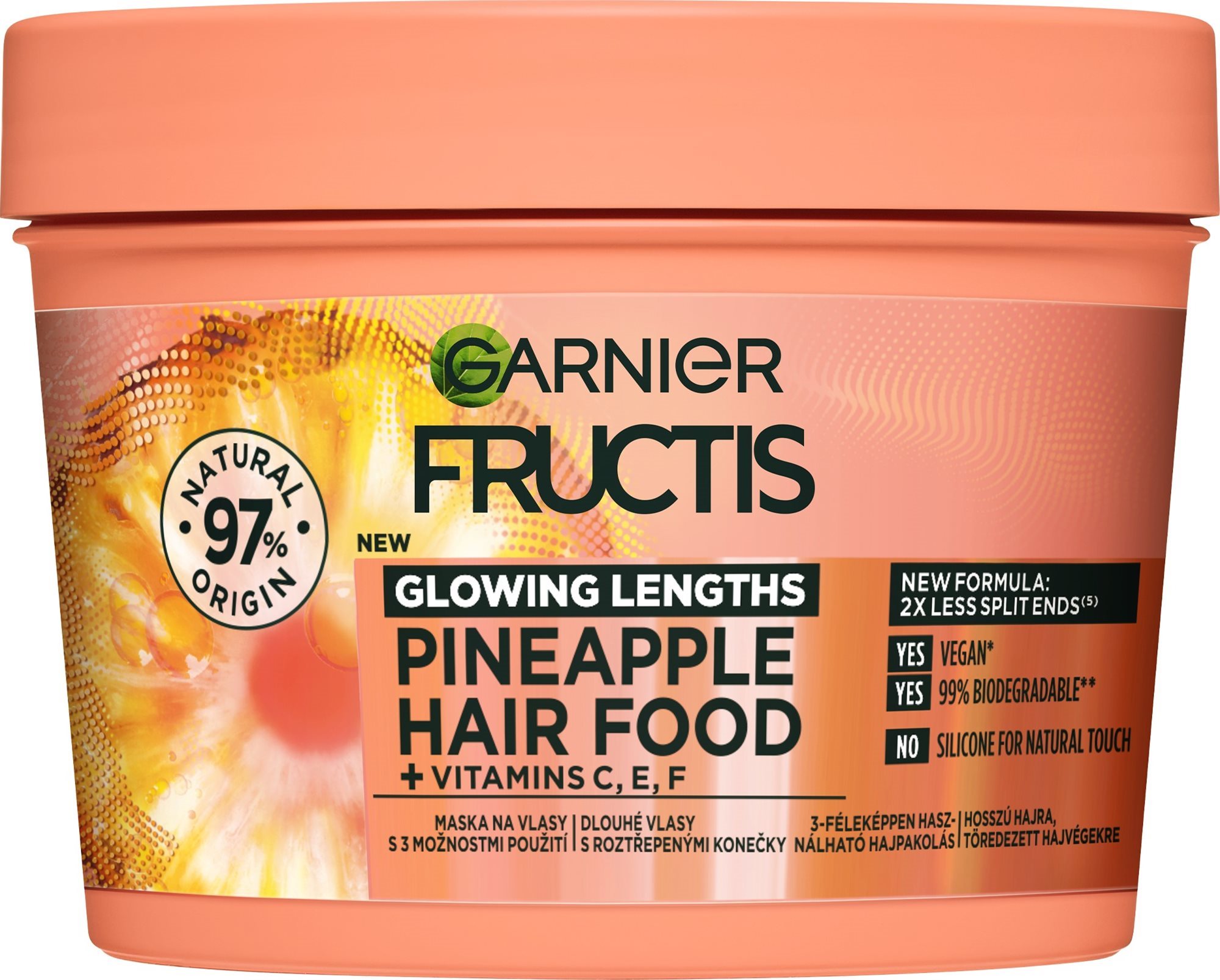 GARNIER Fructis Hair Food Pineapple 3v1 maska na dlhé vlasy 400 ml