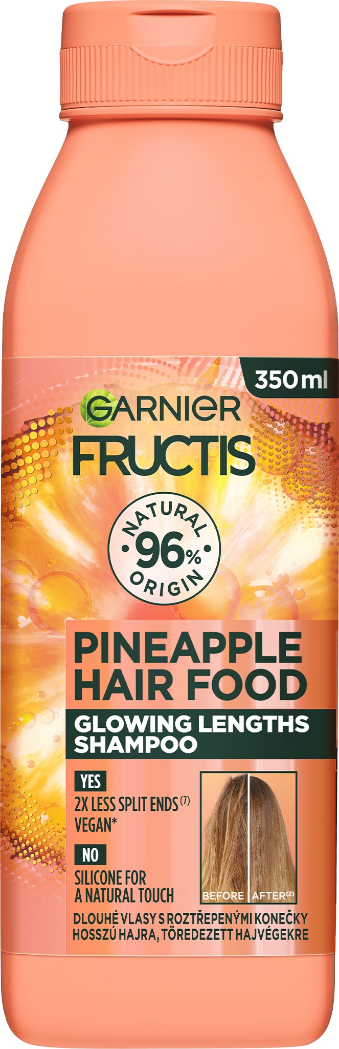 GARNIER Fructis Hair Food Pineapple rozjasňujúci šampón na dlhé vlasy 350 ml