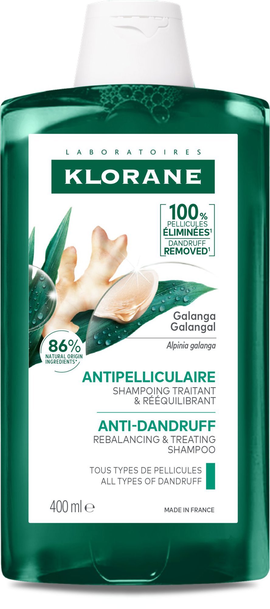 KLORANE Šampón proti lupinám s galangalom 400 ml