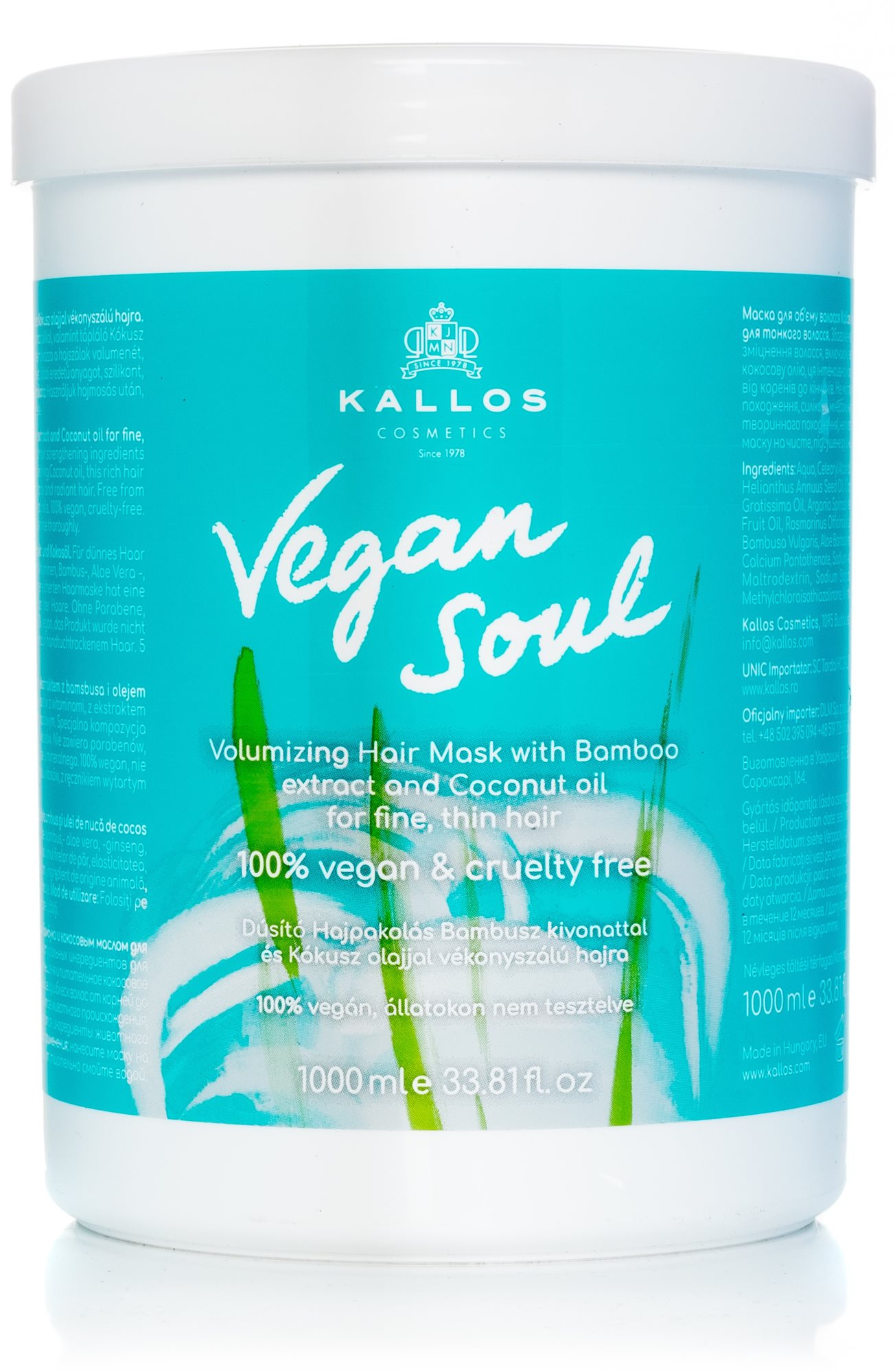 KALLOS Vegan Soul Volumizing Mask 1000 ml