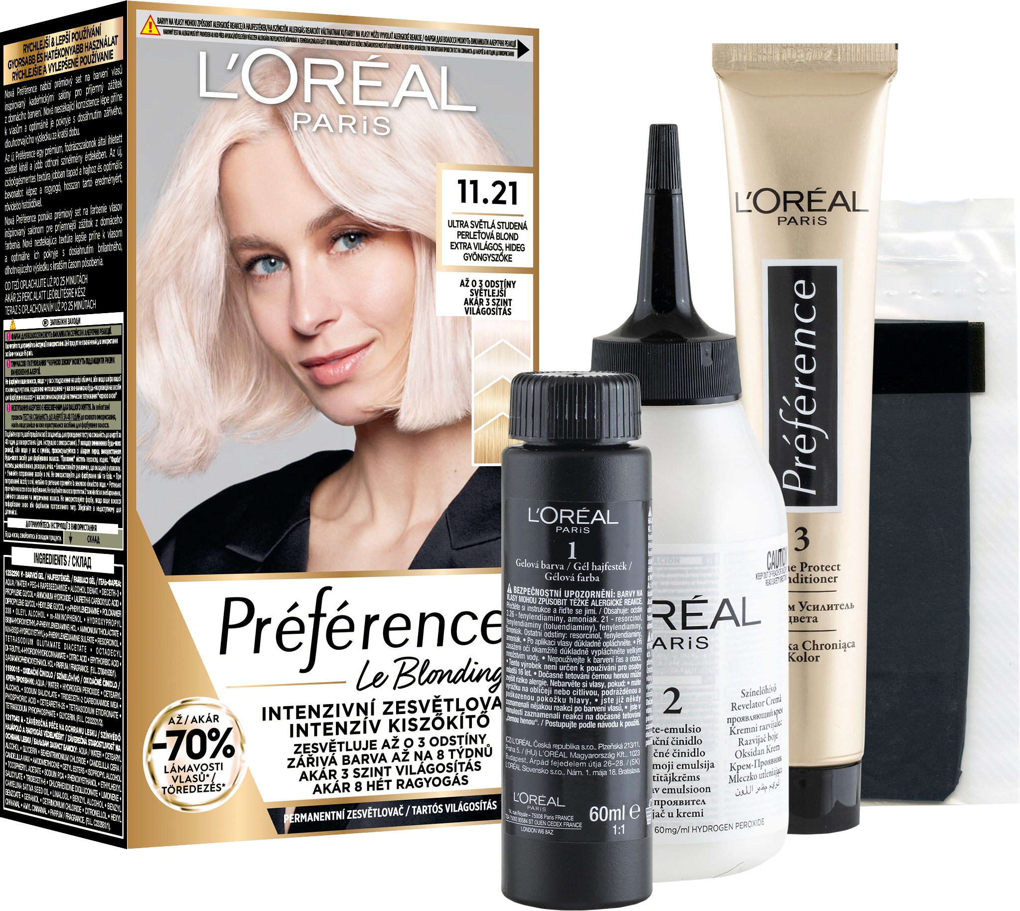 L'ORÉAL PARIS Preférence Le Blonding 11.21 Ultra svetlá studená perleťová blond