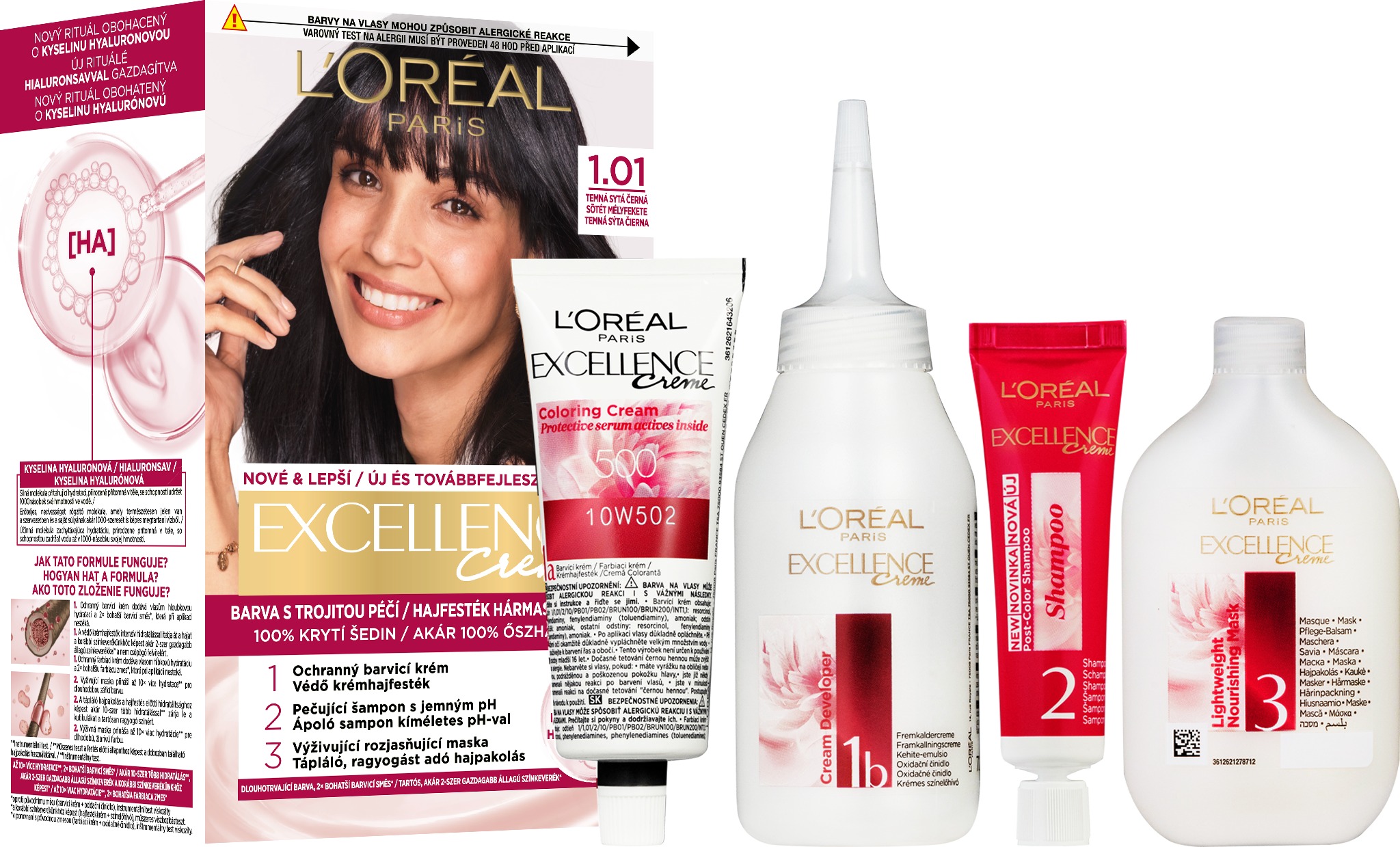 L'ORÉAL PARIS Excellence 1.01 Temná sýta čierna
