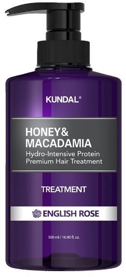 KUNDAL Honey & Macadamia Treatment hydrointenzívna proteínová kôra na vlasy English Rose 500 ml