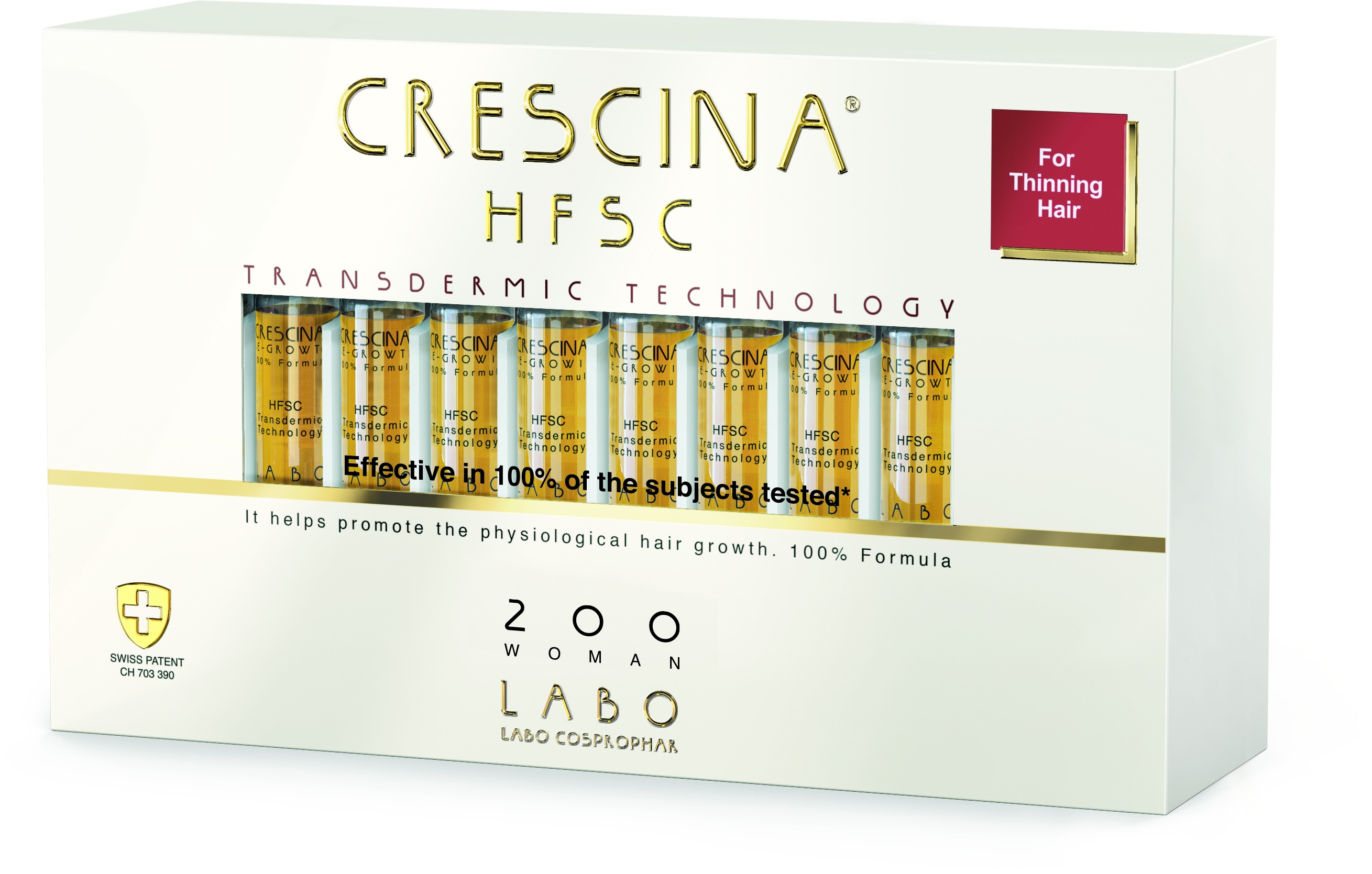 CRESCINA Transdermic starostlivosť na podporu rastu vlasov pre ženy (stupeň 200) 20× 3,5 ml