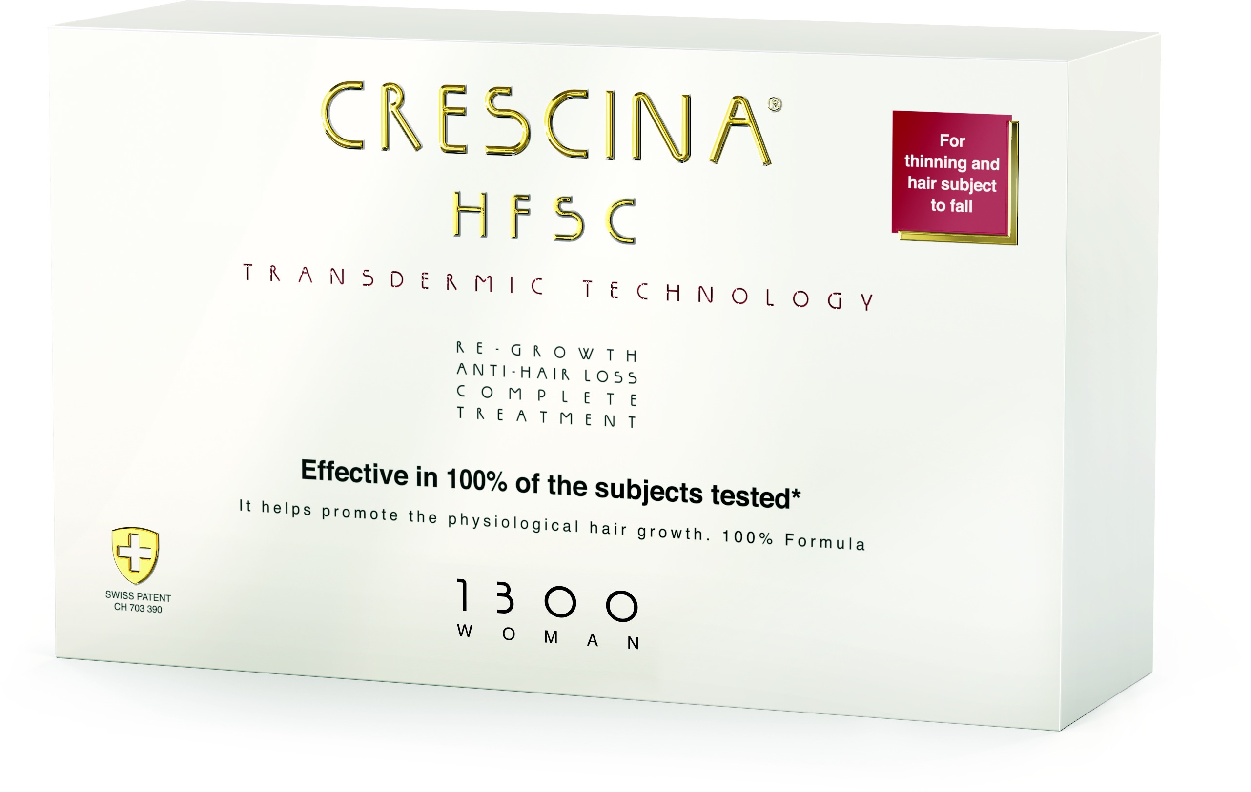 CRESCINA Transdermic starostlivosť na podporu rastu vlasov a proti vypadávaniu vlasov pre ženy (stupeň 1300) 20× 3,5 ml