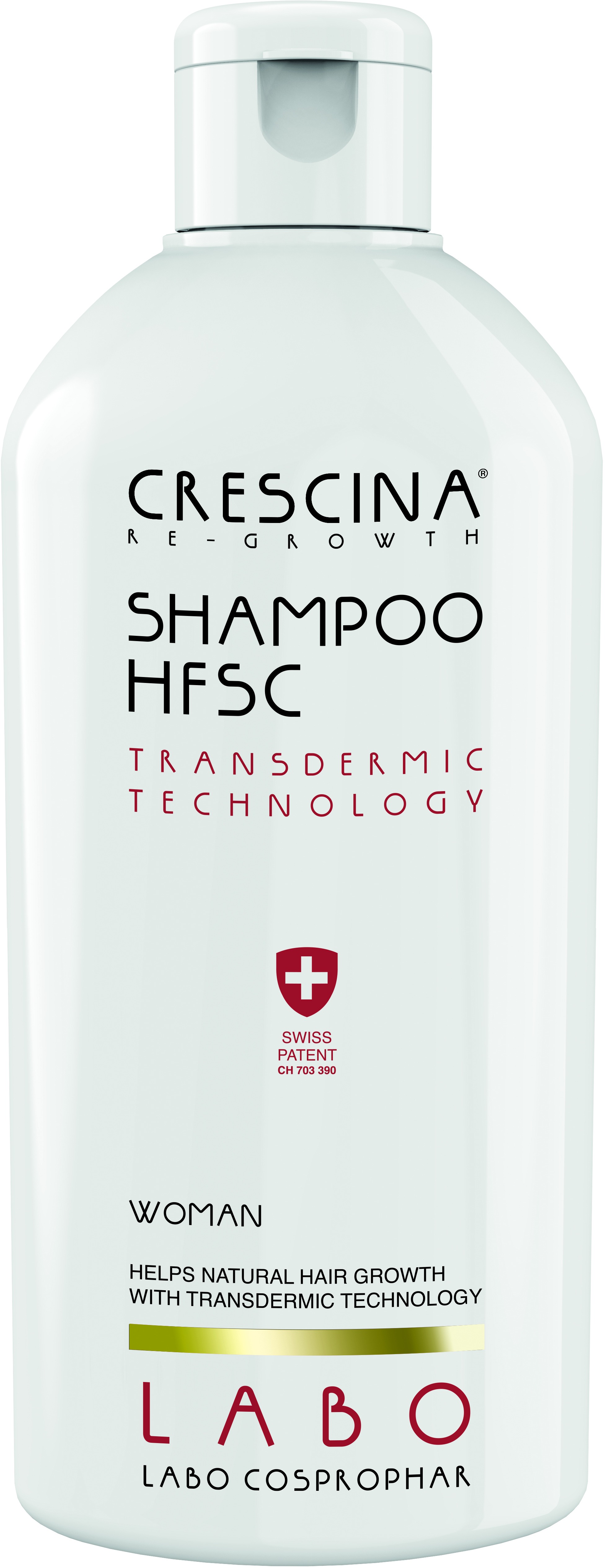 CRESCINA Transdermic, šampón proti rednutiu vlasov pre ženy, 200 ml