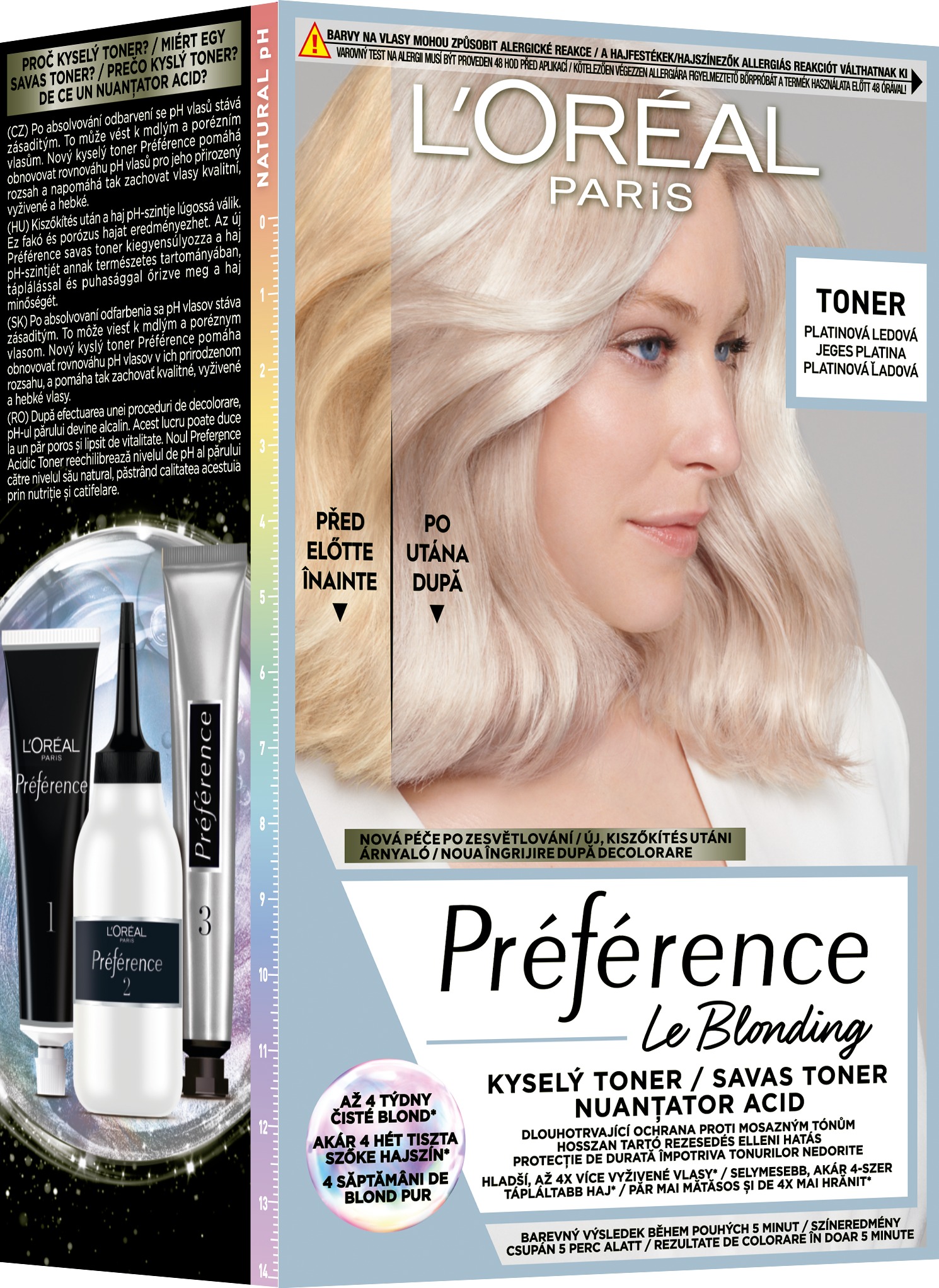 L'ORÉAL PARIS Préférence Toners Platinová ľadová, 60 ml + 60 ml + 54 ml