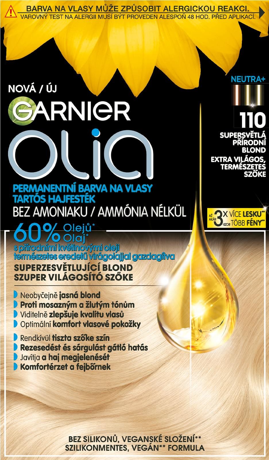 GARNIER Olia permanentná farba na vlasy 110 Supersvetlá prírodná blond, 60 + 60 + 54 ml