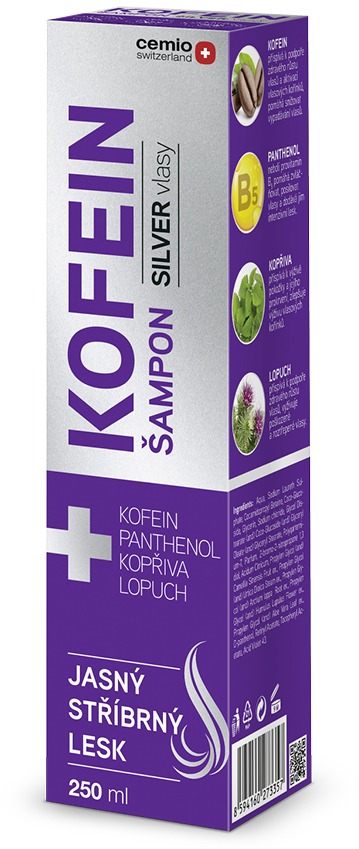 CEMIO Kofeín šampón na sivé vlasy 250 ml