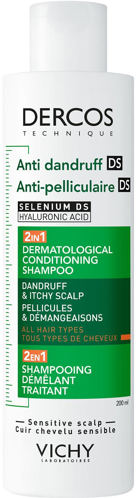VICHY Dercos 2 v 1, Šampón a kondicionér proti lupinám, 200 ml